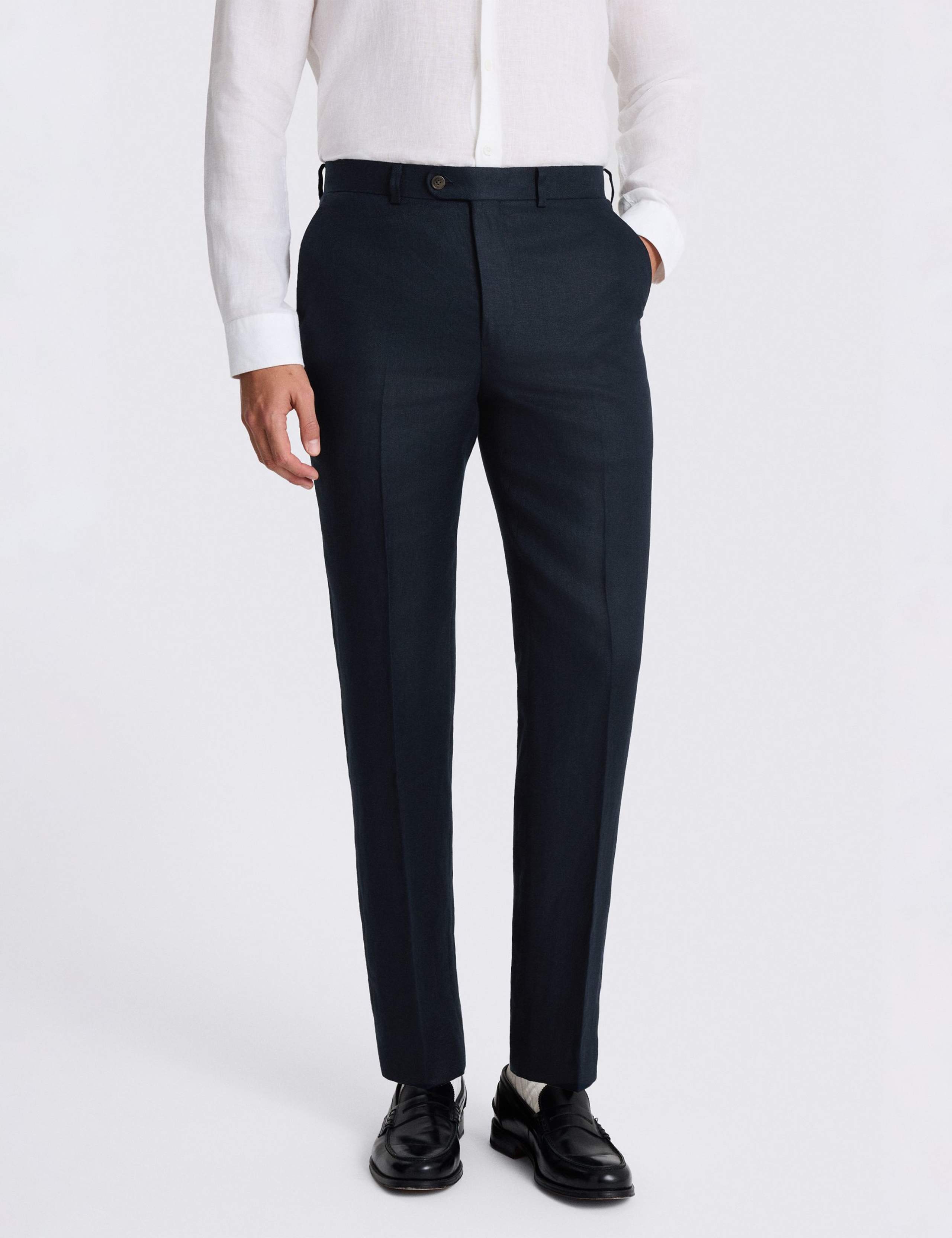 Tailored Fit Pure Linen Twill Suit Trousers 1 of 3
