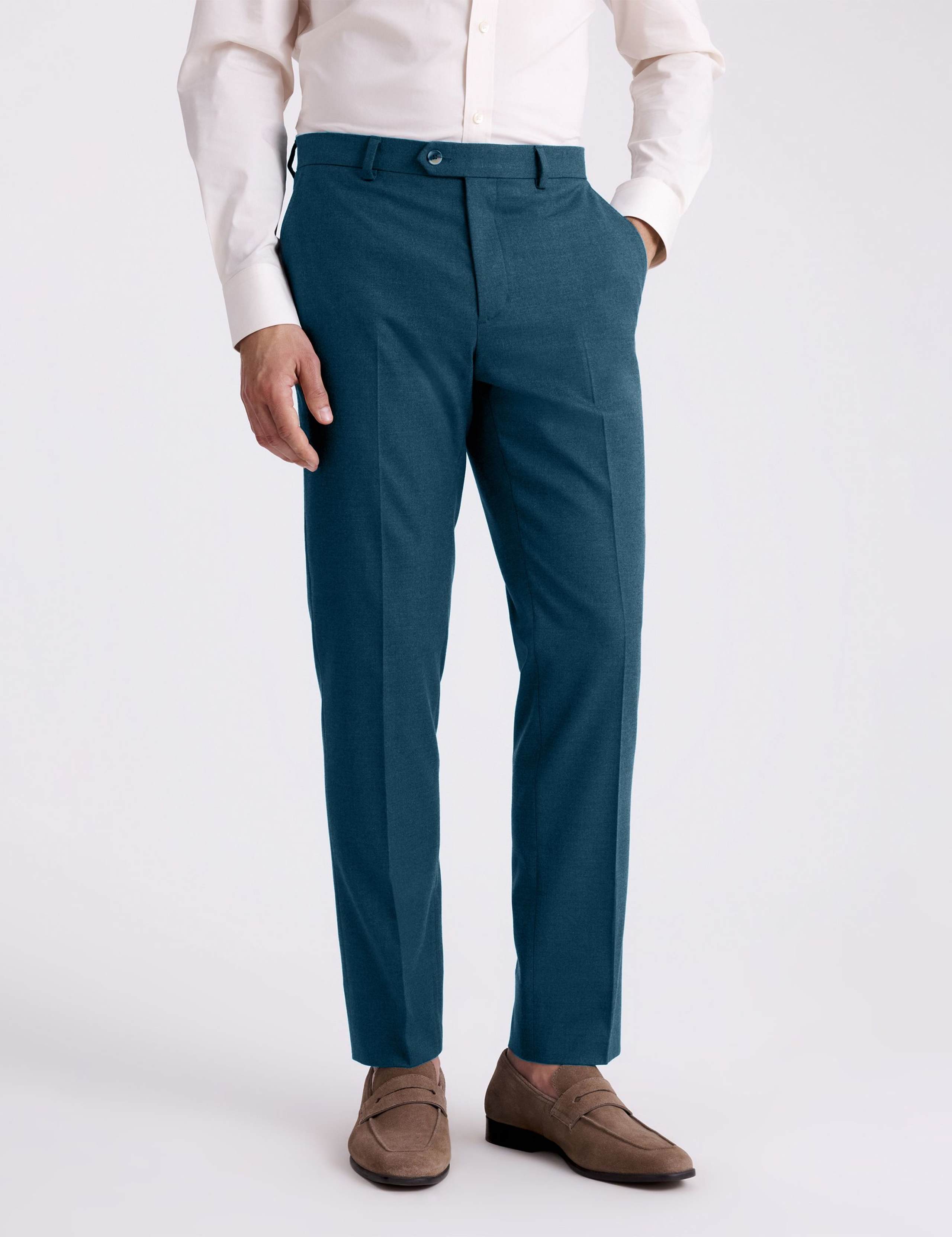 Tailored Fit Flannel Stretch Suit Trousers 1 of 3