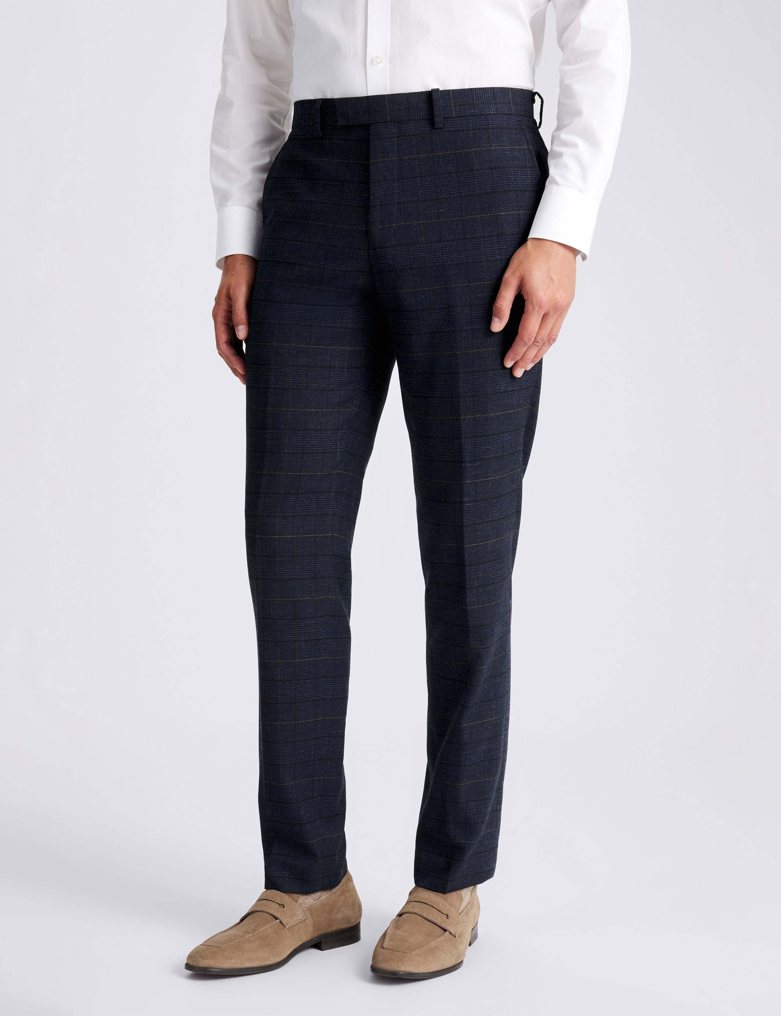 Tailored Fit Check Suit Trousers 1 of 3