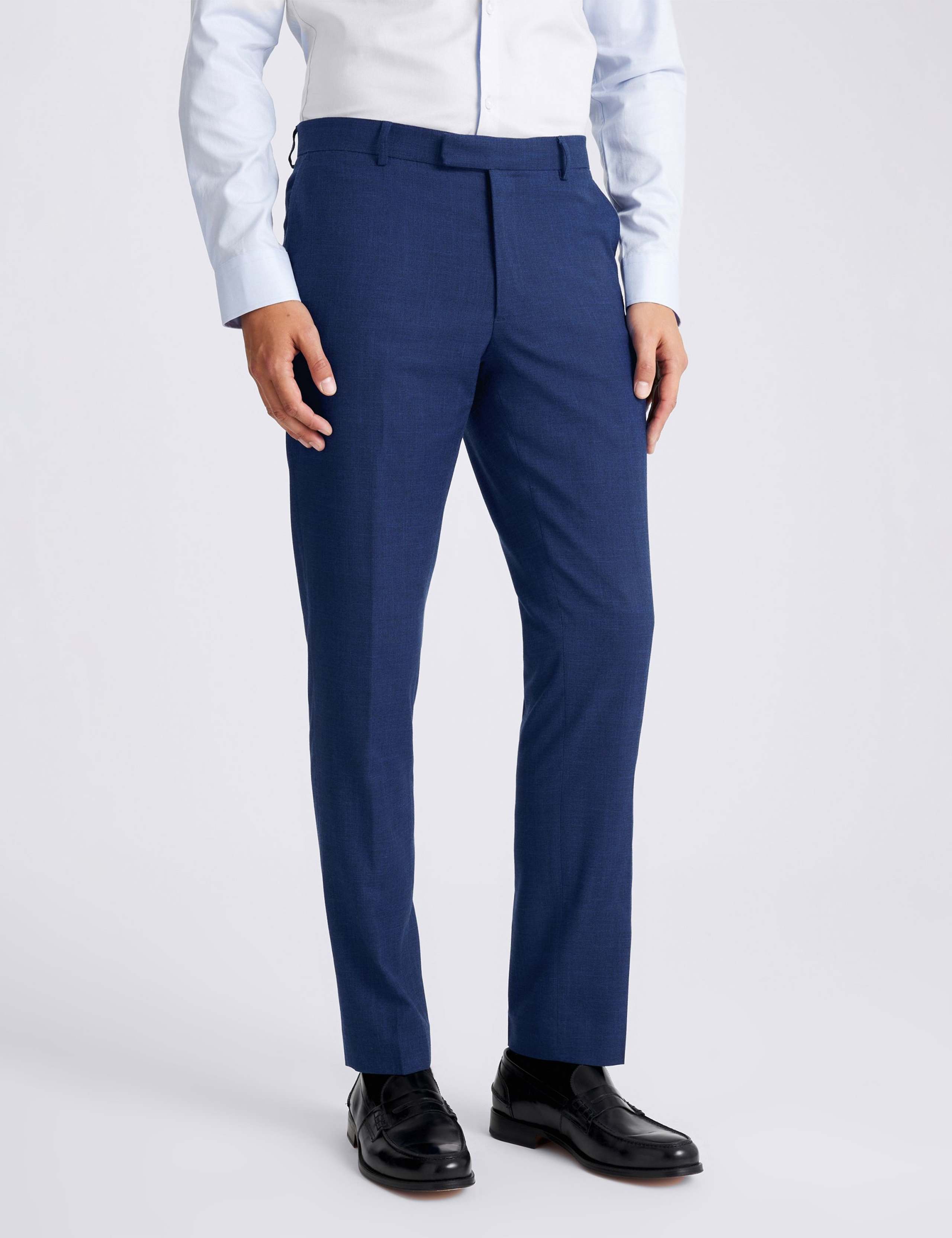Slim Fit Slub Textured Suit Trousers 1 of 3