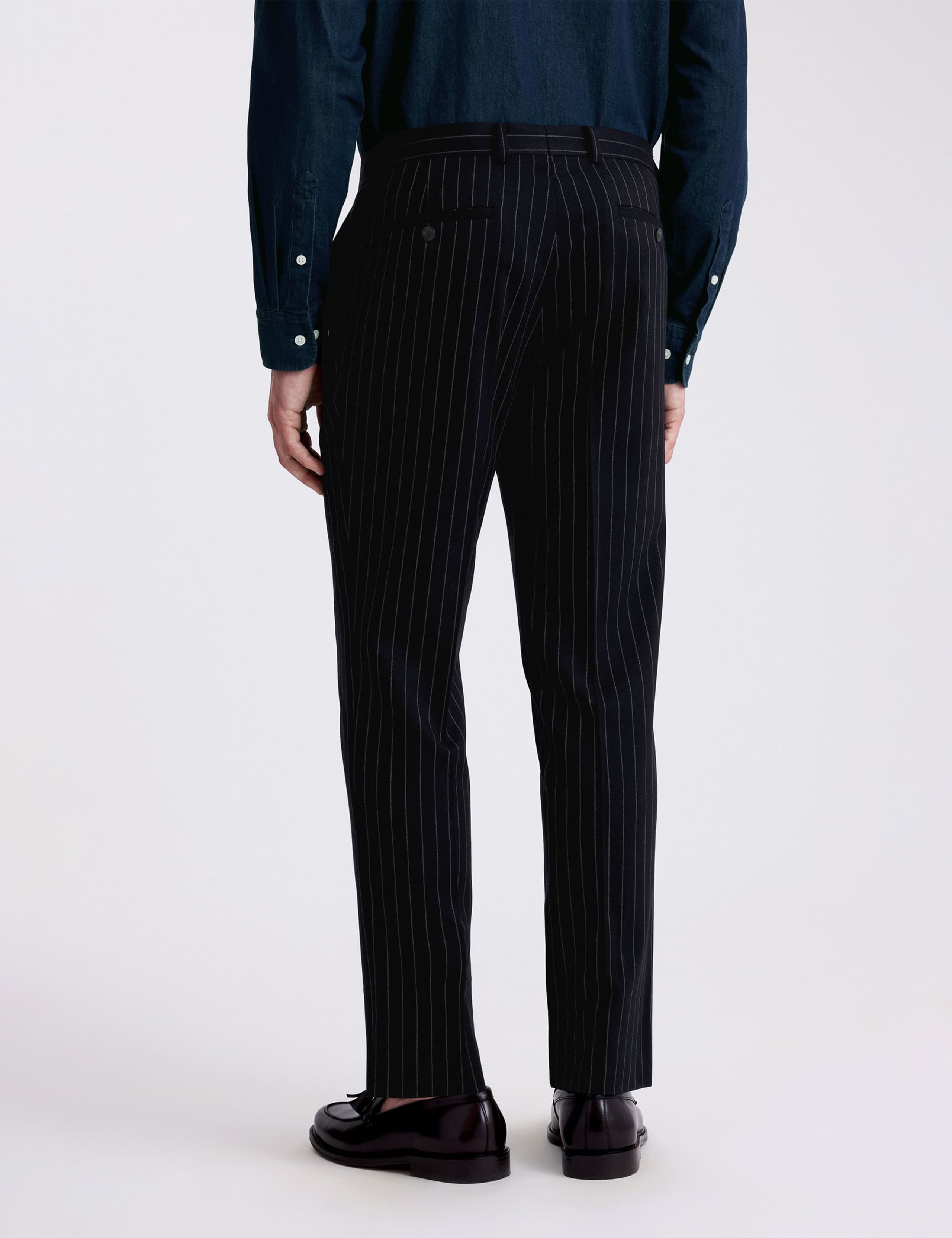 Slim Fit Striped Stretch Suit Trousers 3 of 3