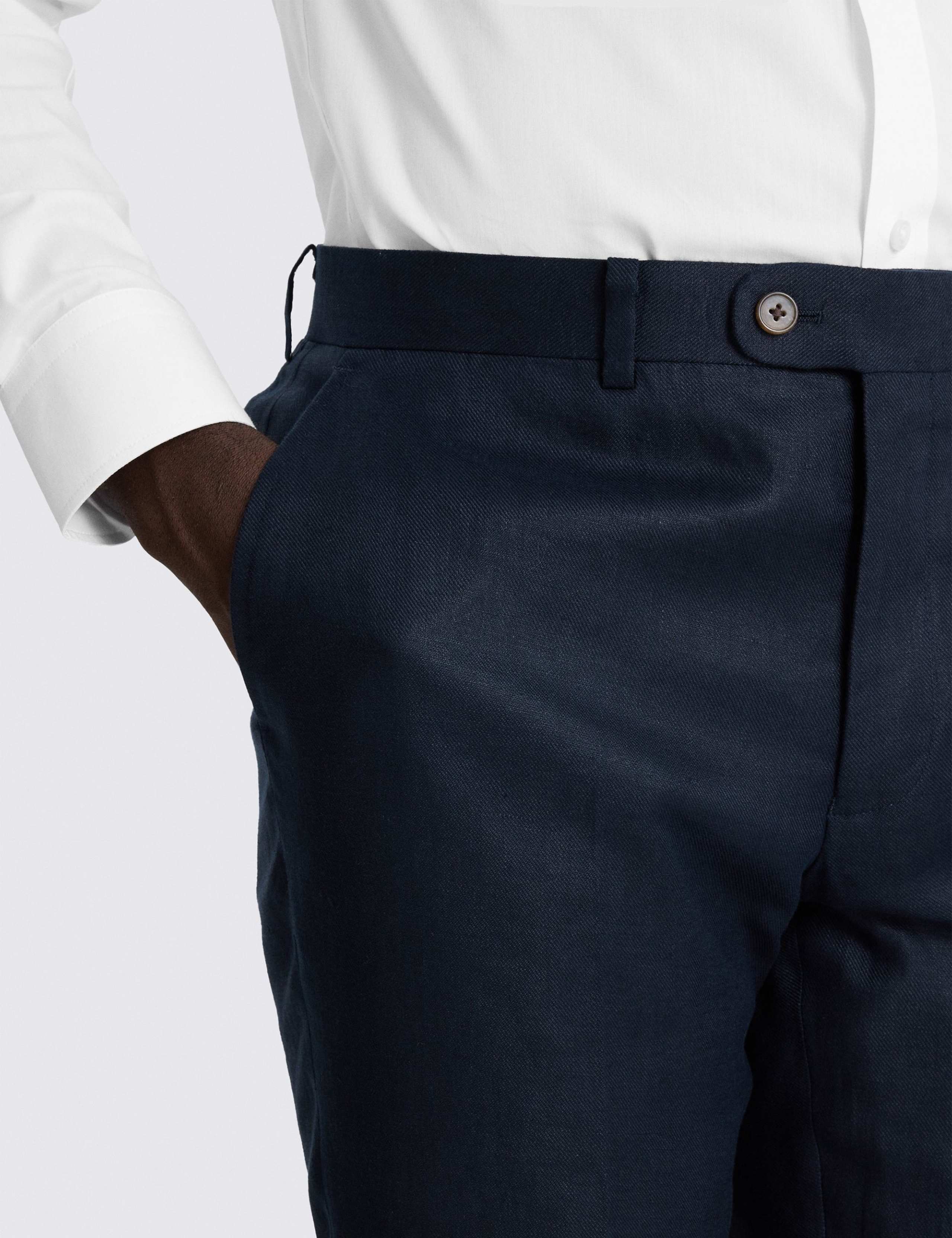 Slim Fit Pure Linen Twill Suit Trousers 2 of 3