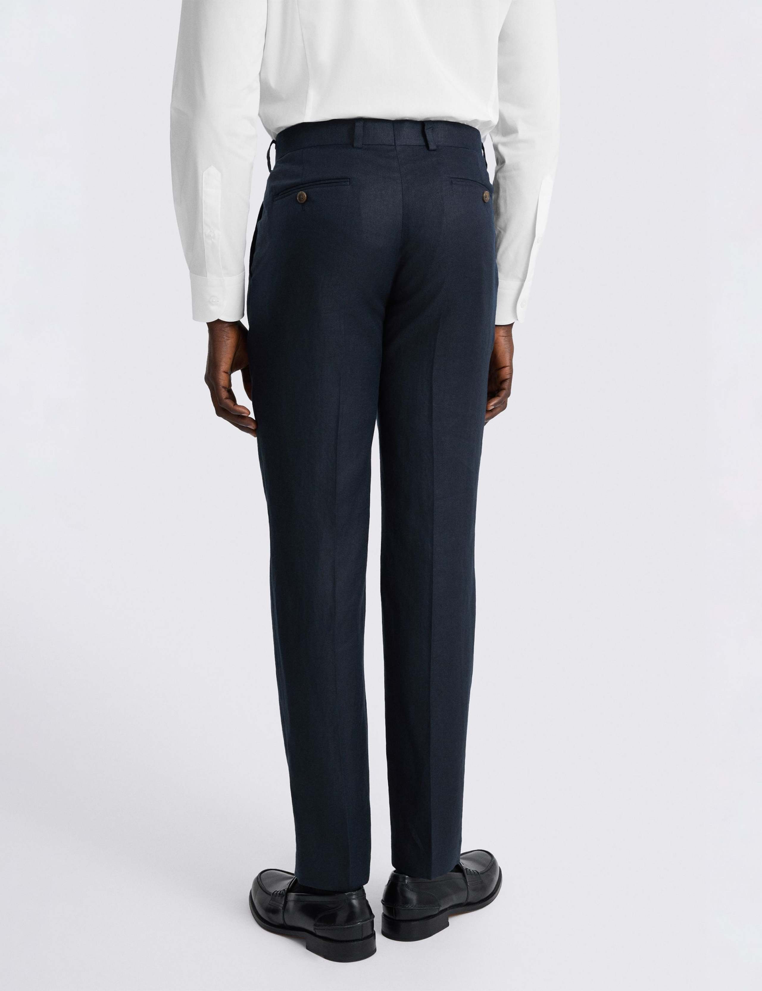 Slim Fit Pure Linen Twill Suit Trousers 3 of 3