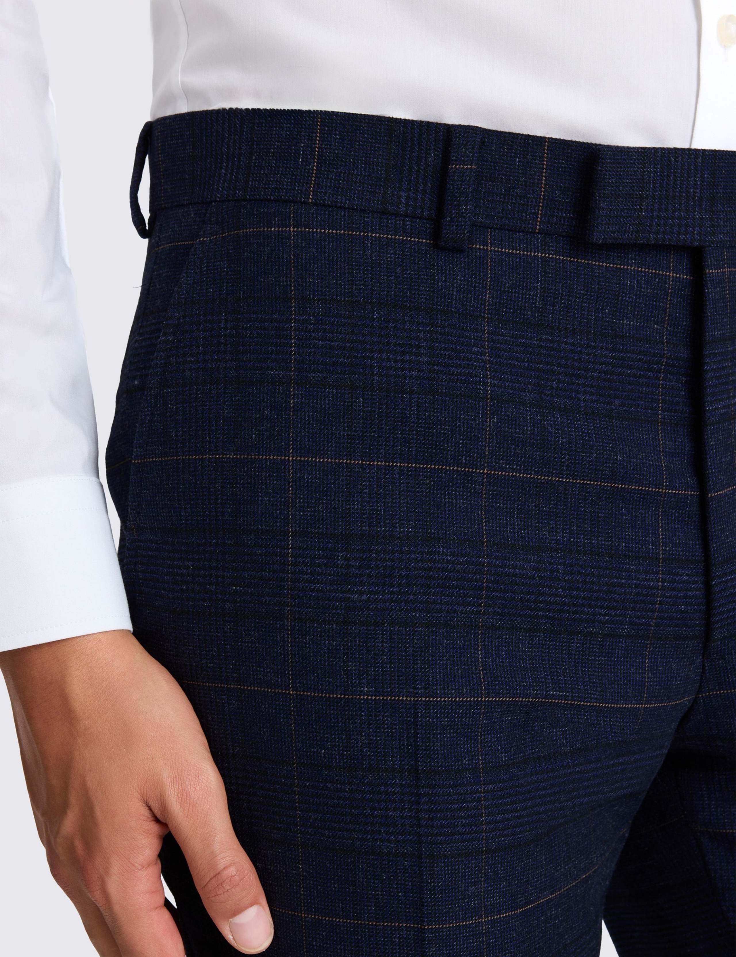 Slim Fit Check Suit Trousers 2 of 3