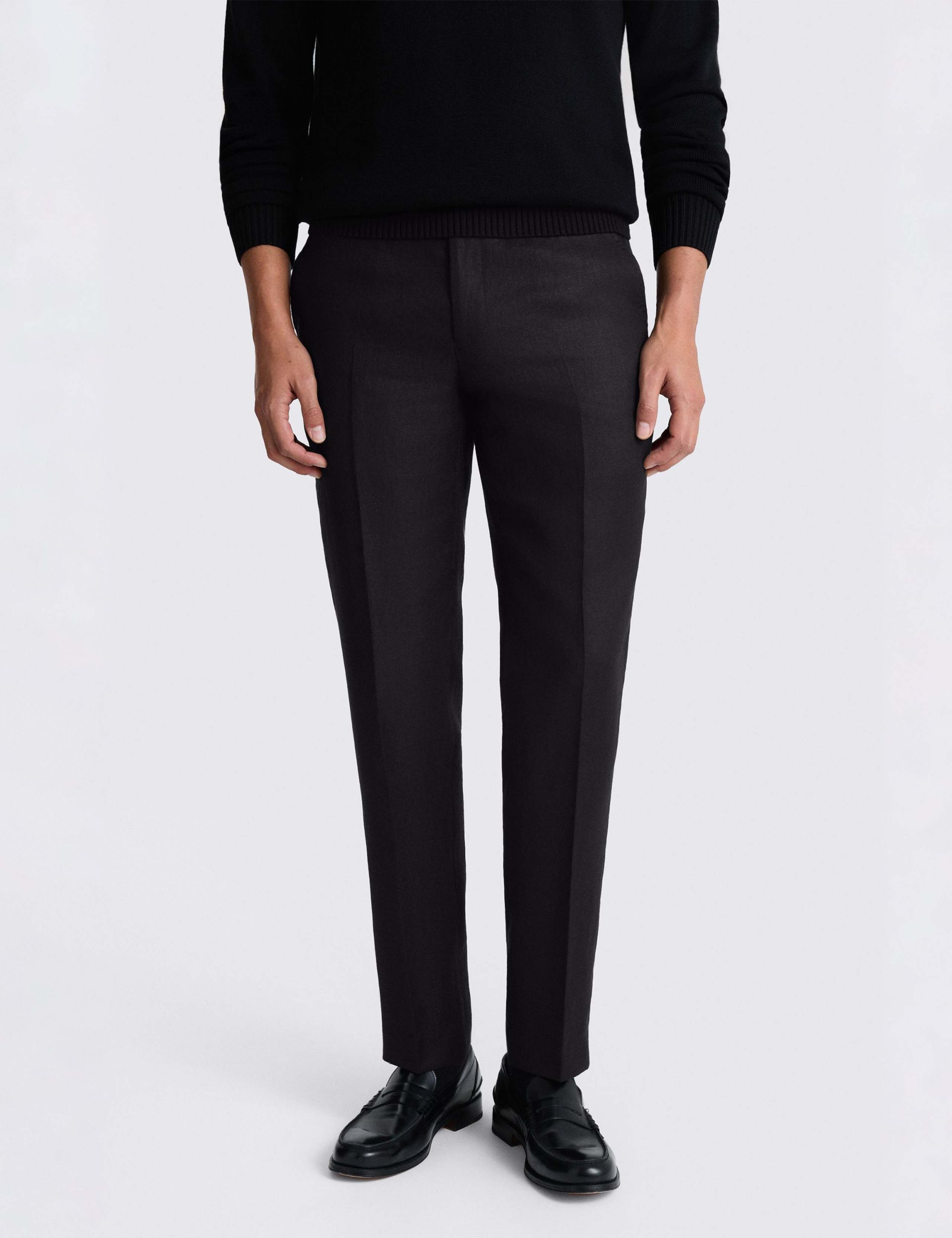 Tailored Fit Pure Linen Twill Suit Trousers 1 of 3