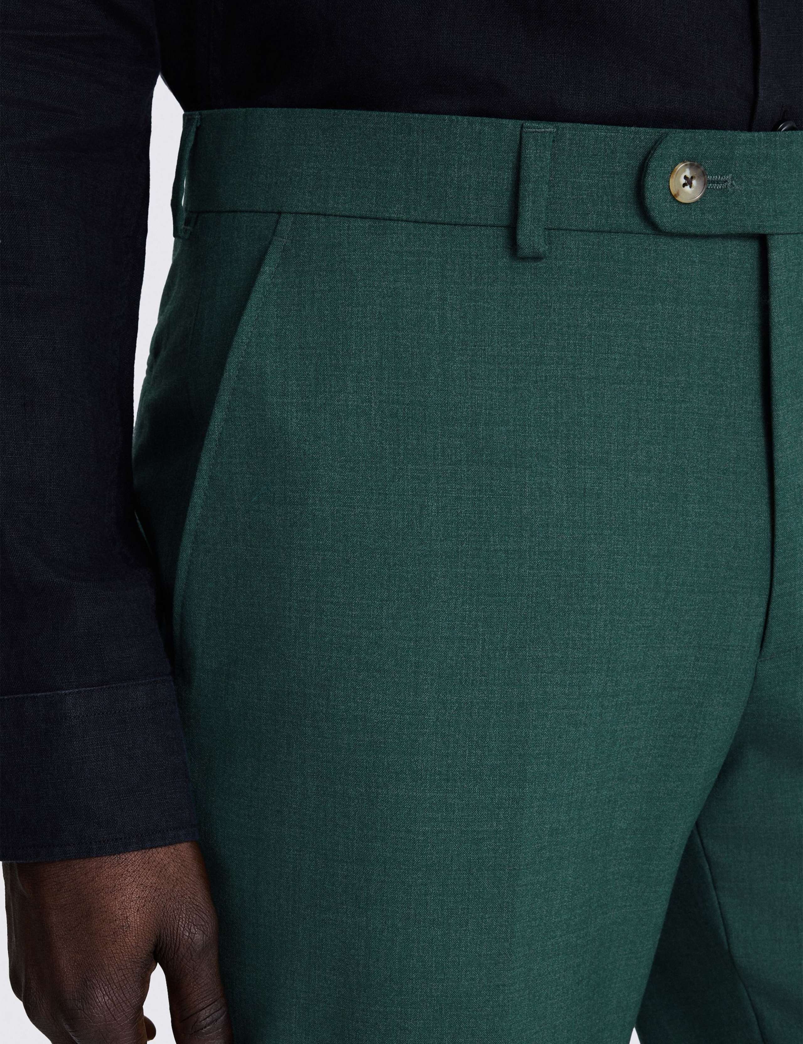 Slim Fit Wool Blend Marl Suit Trousers 2 of 3