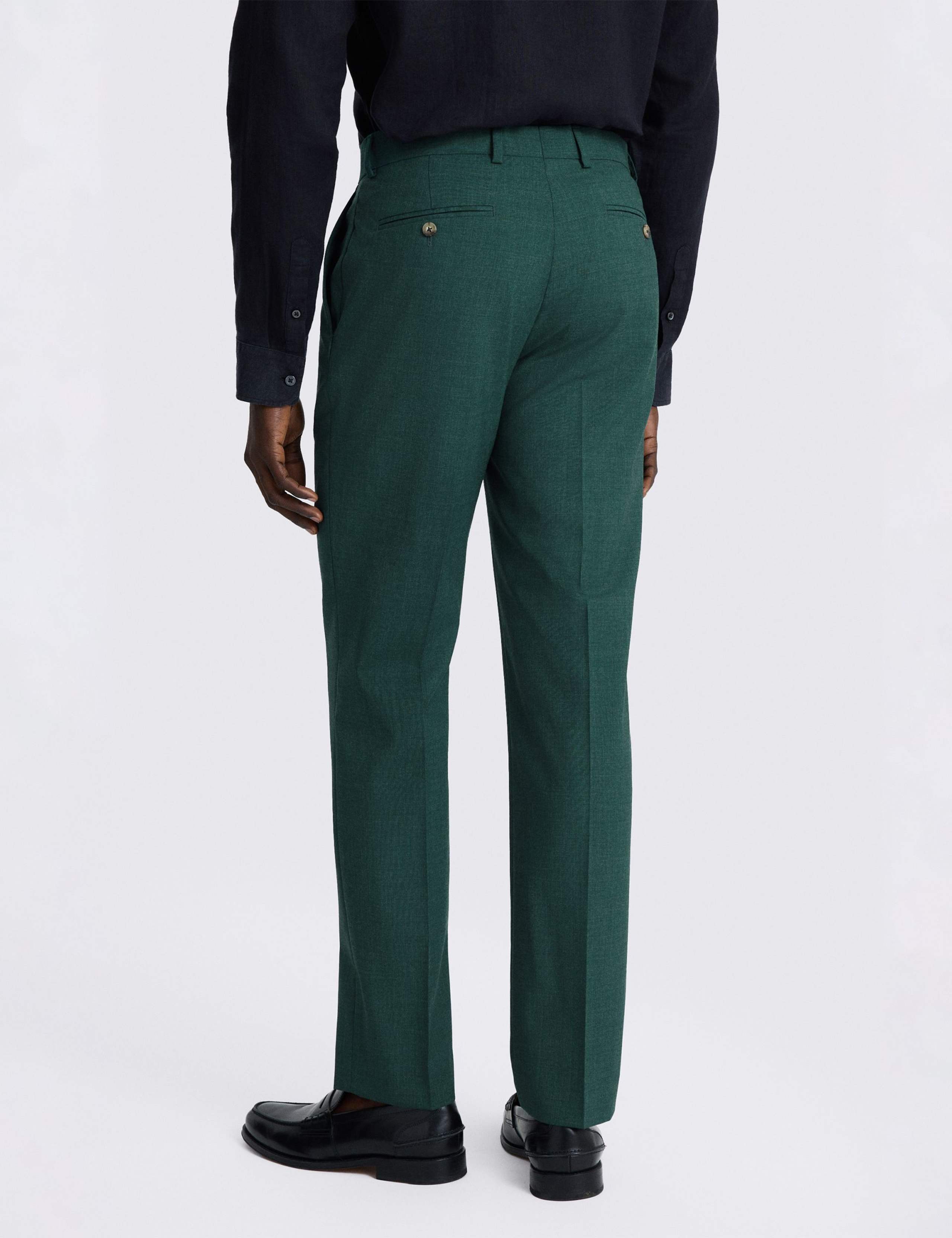 Slim Fit Wool Blend Marl Suit Trousers 3 of 3