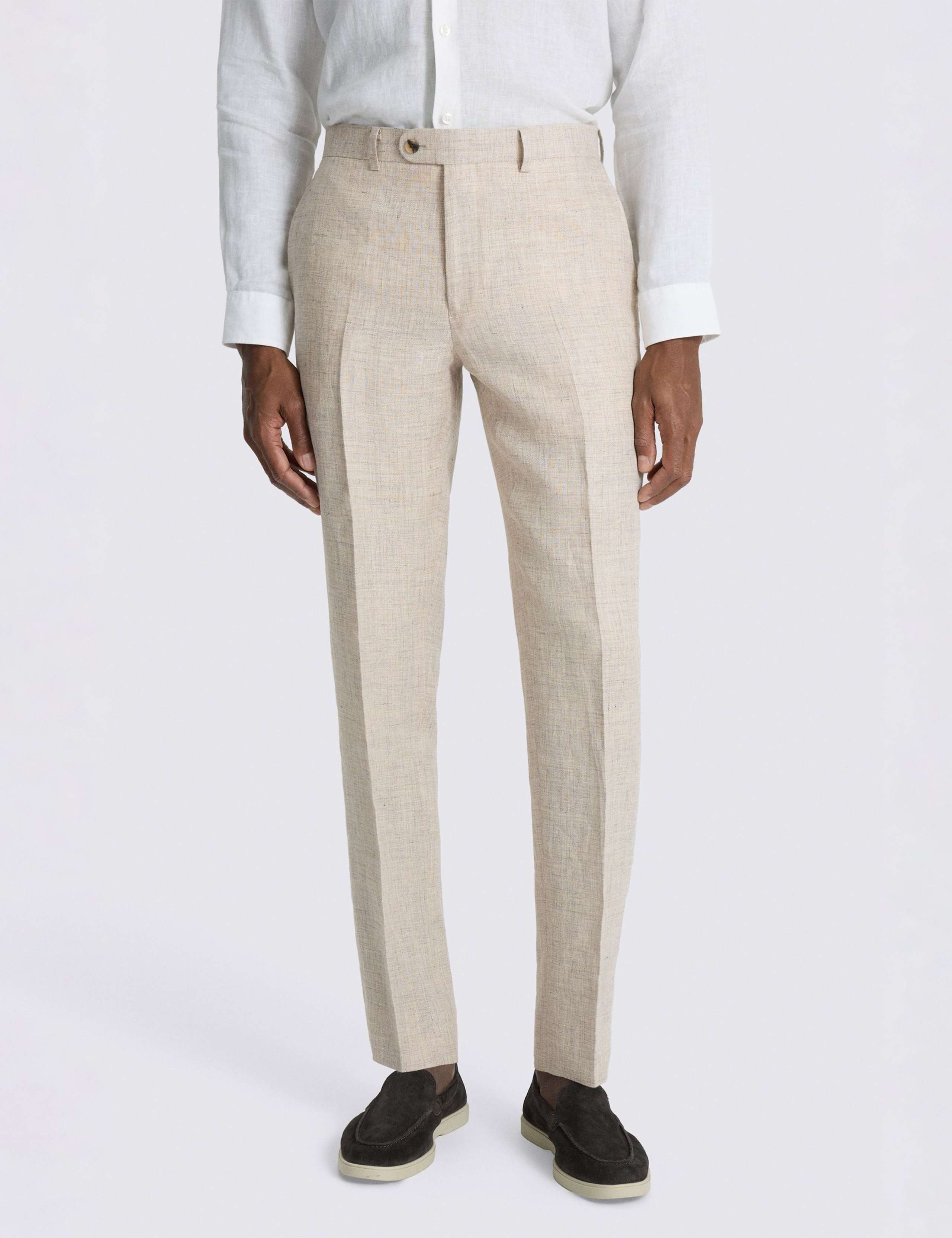 Slim Fit Pure Linen Suit Trousers 1 of 3