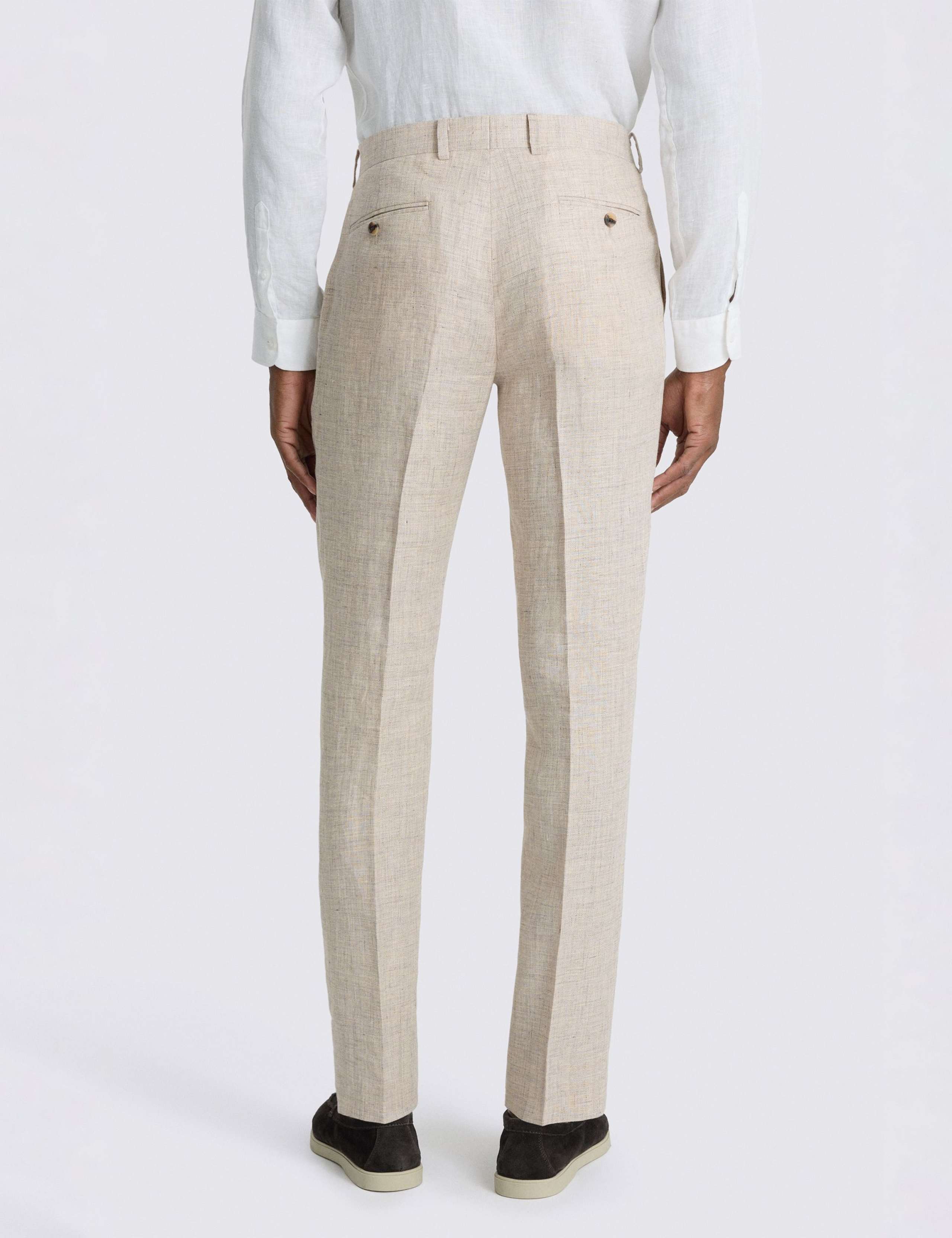 Slim Fit Pure Linen Suit Trousers 2 of 3