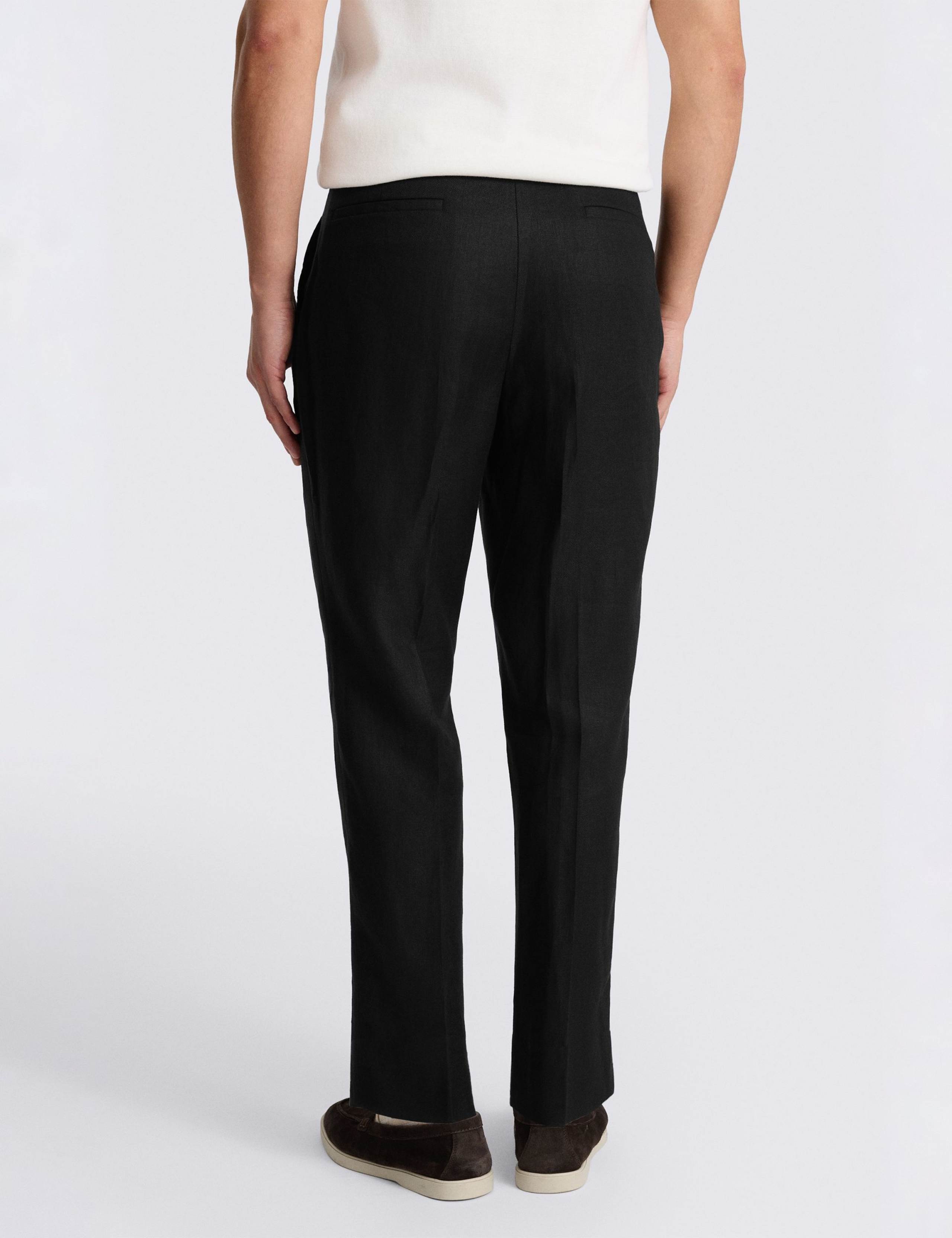 Tailored Fit Pure Linen Twin Pleat Trousers 3 of 4