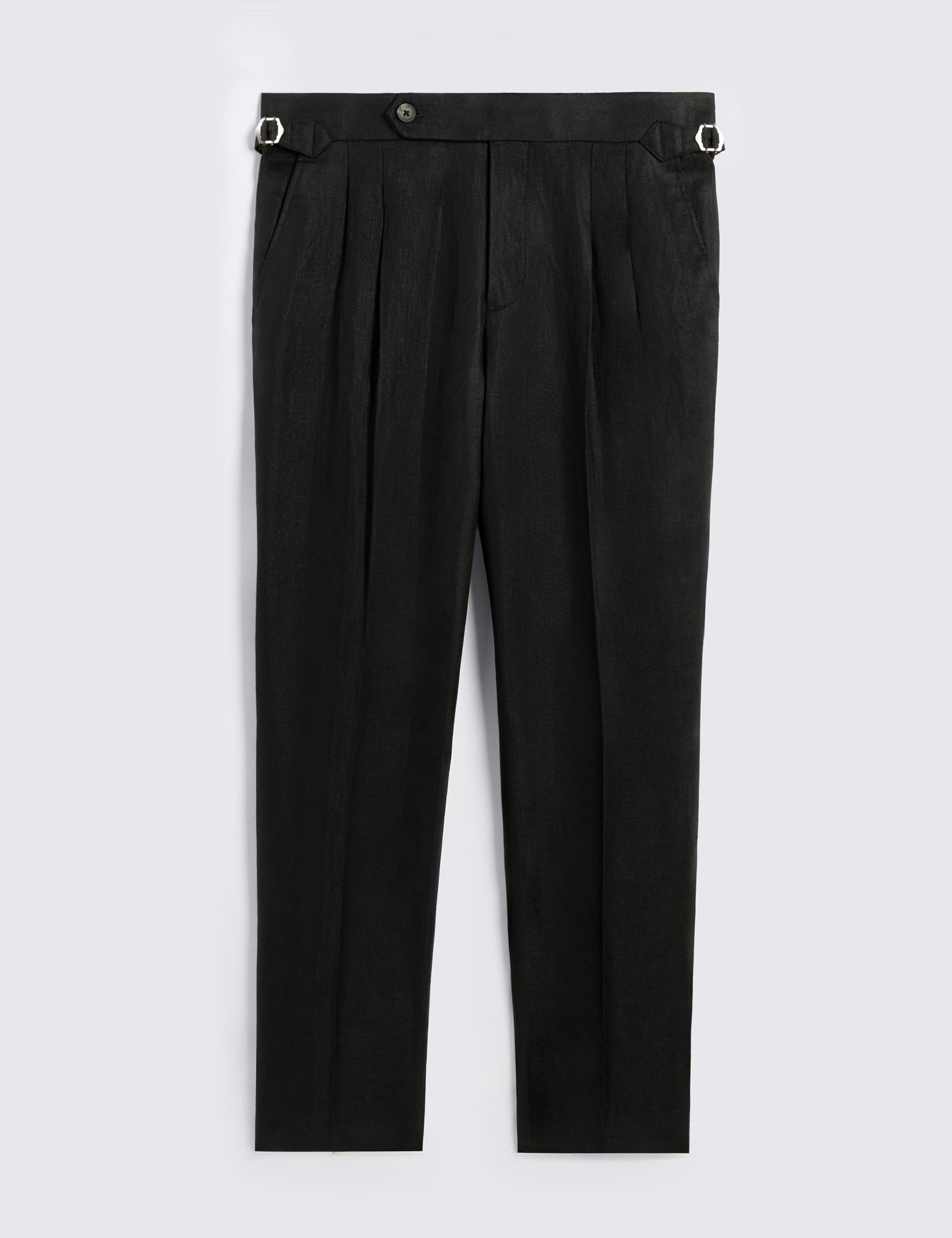 Tailored Fit Pure Linen Twin Pleat Trousers 2 of 5