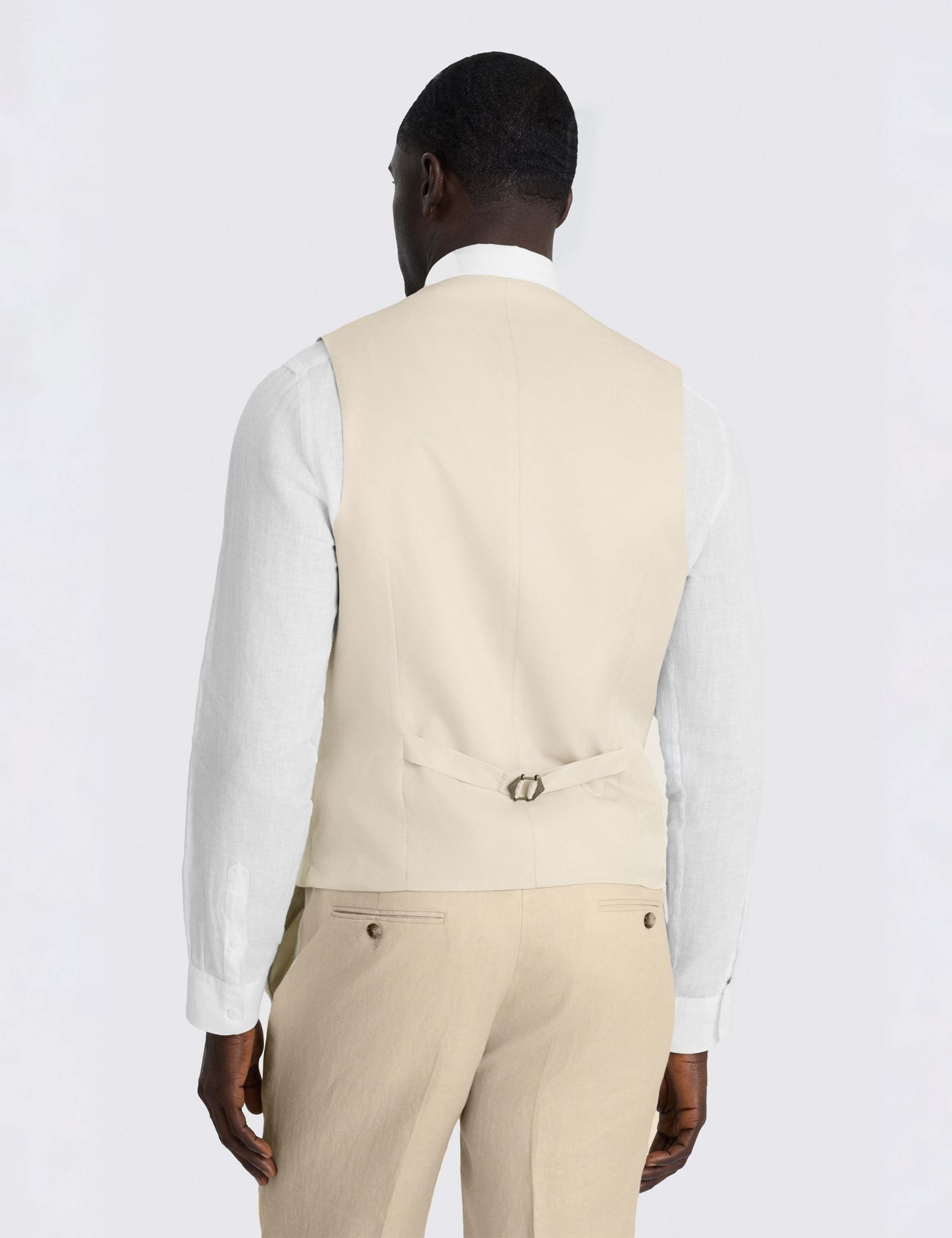 Tailored Fit Pure Linen Twill Waistcoat 3 of 3