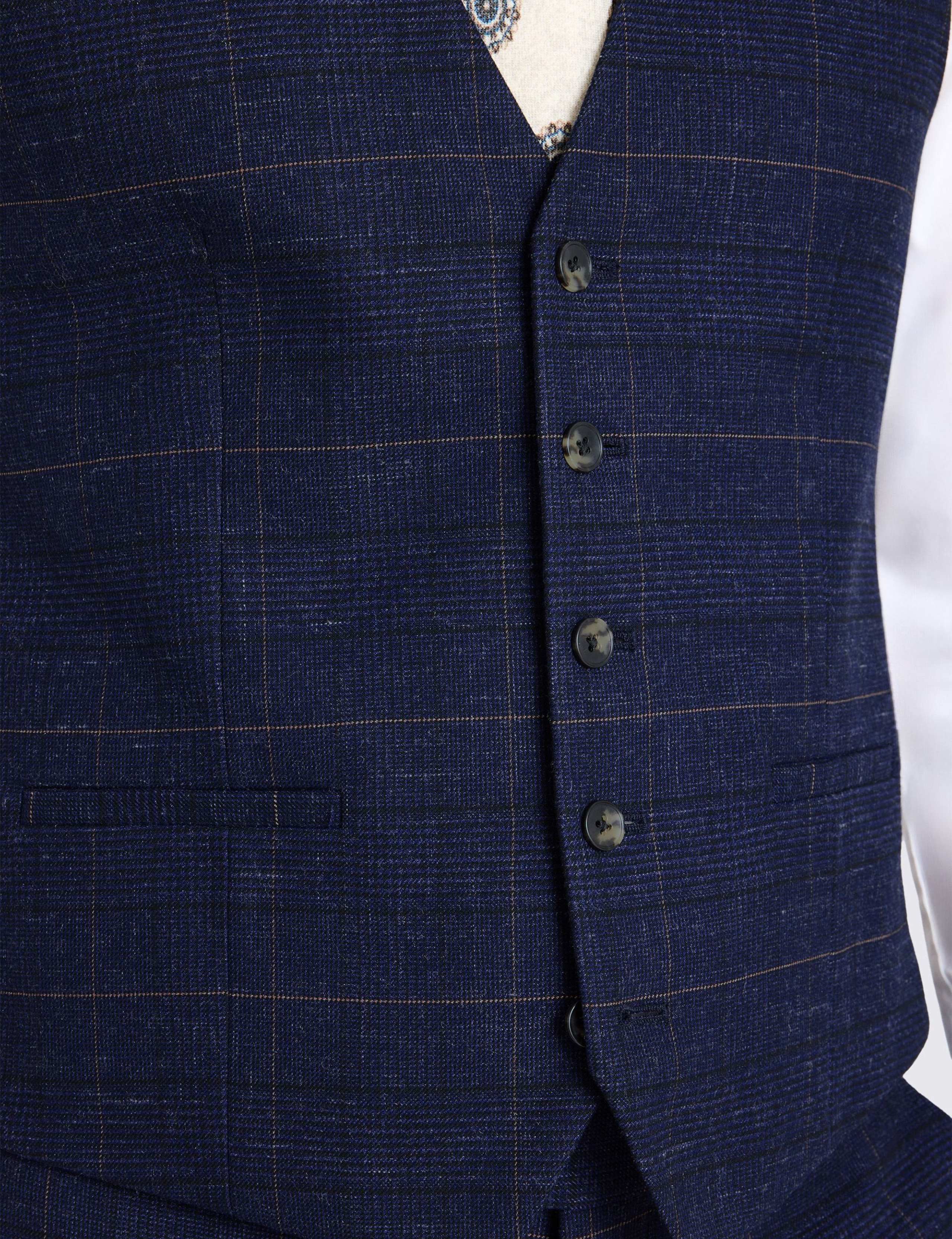 Slim Fit Check Stretch Waistcoat 2 of 3