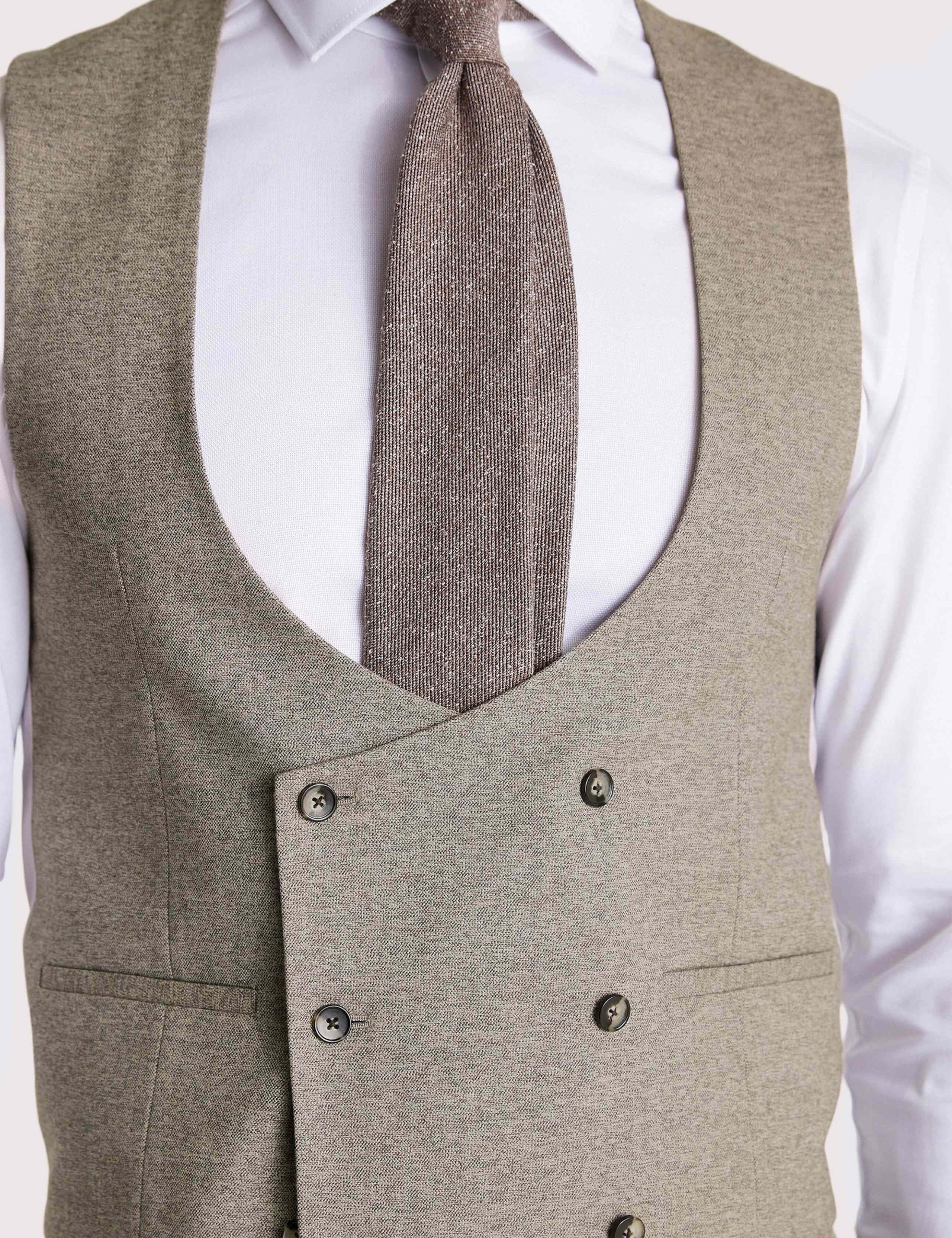 Slim Fit Stretch Double Breasted Waistcoat 3 of 3