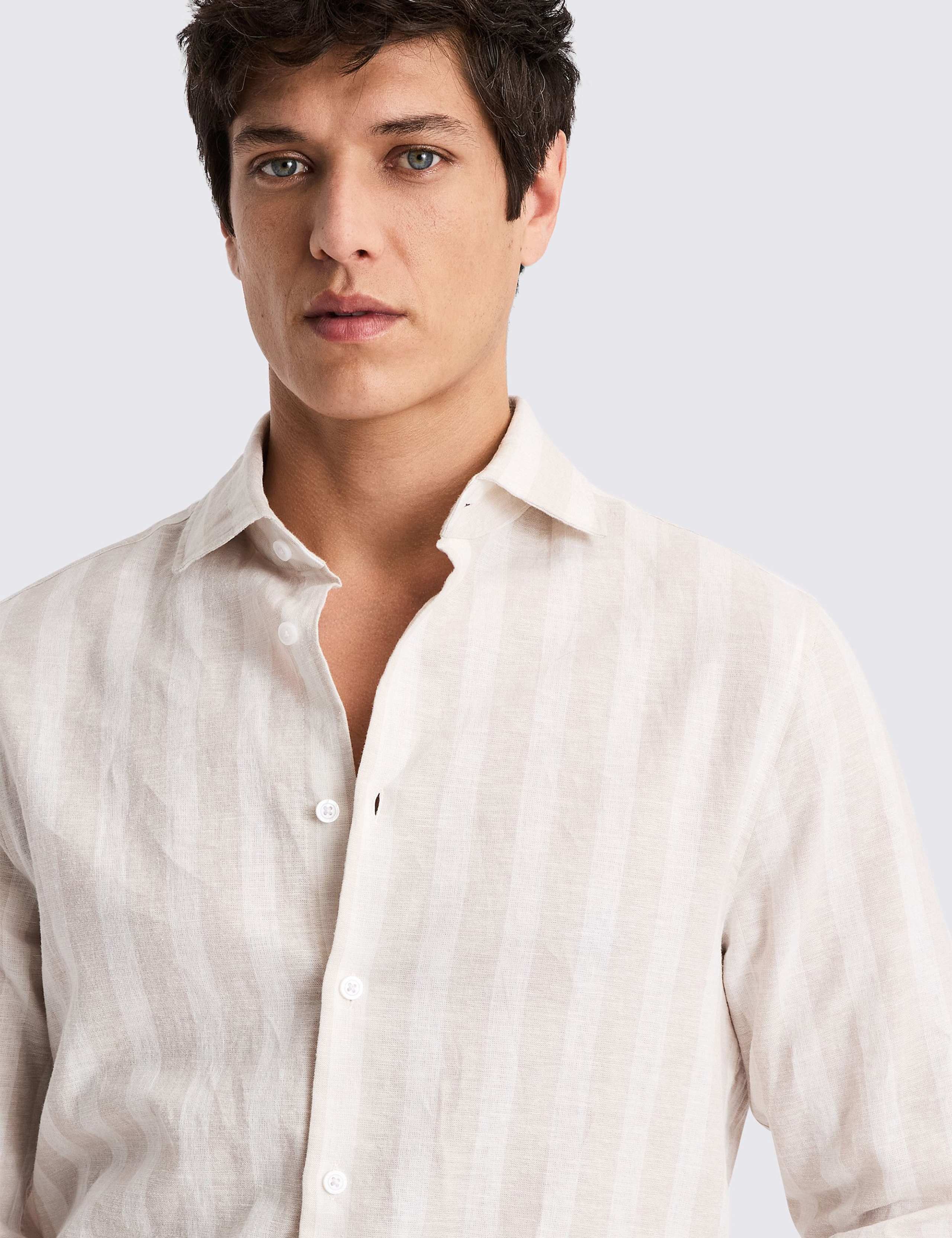 Linen Rich Striped Shirt 4 of 4