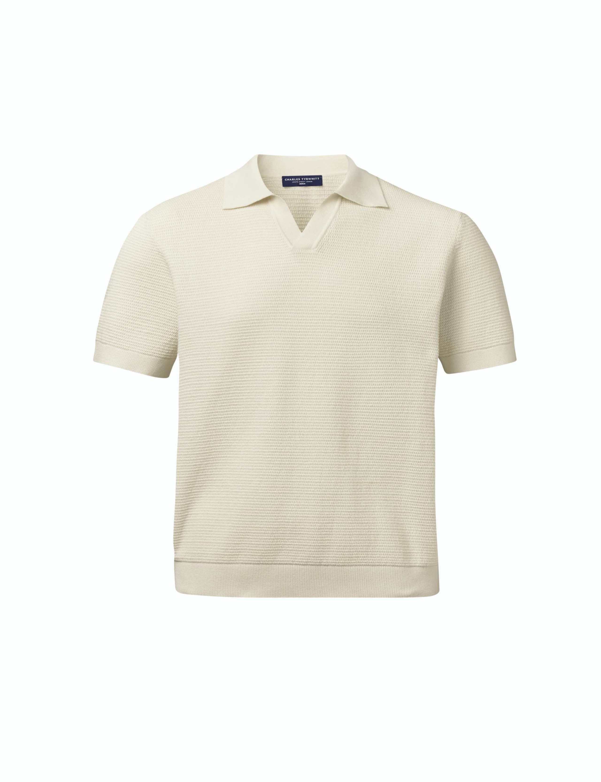Pure Cotton Textured Knitted Polo Shirt 3 of 5