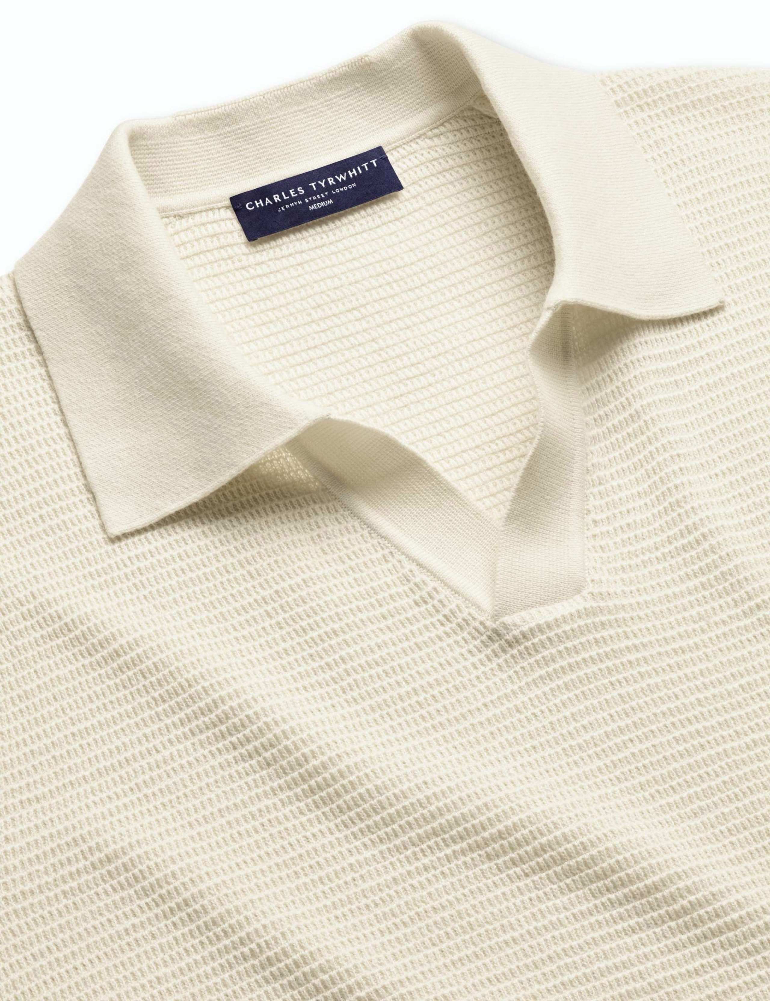 Pure Cotton Textured Knitted Polo Shirt 4 of 5