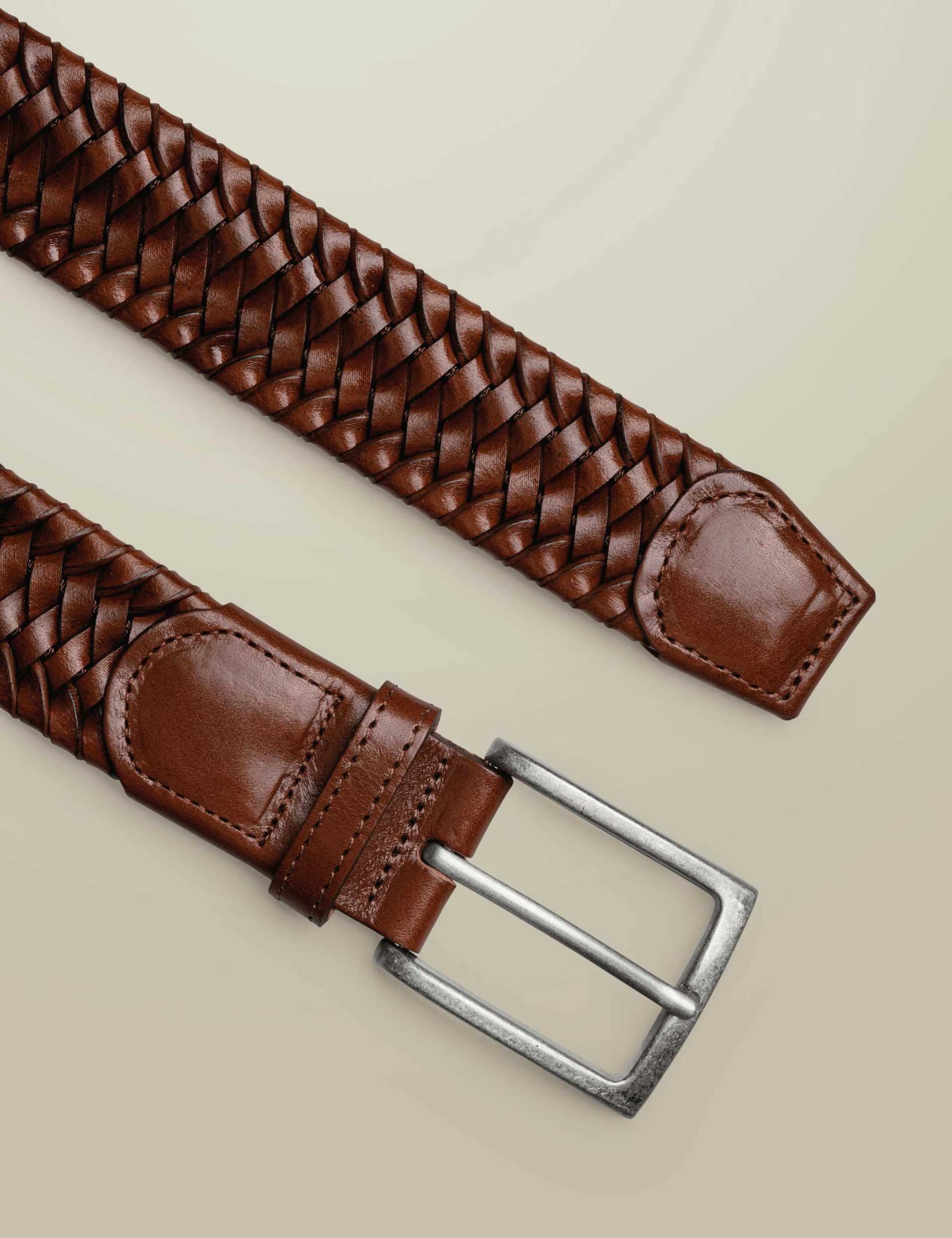 Leather Stretch Woven Belt 2 of 2