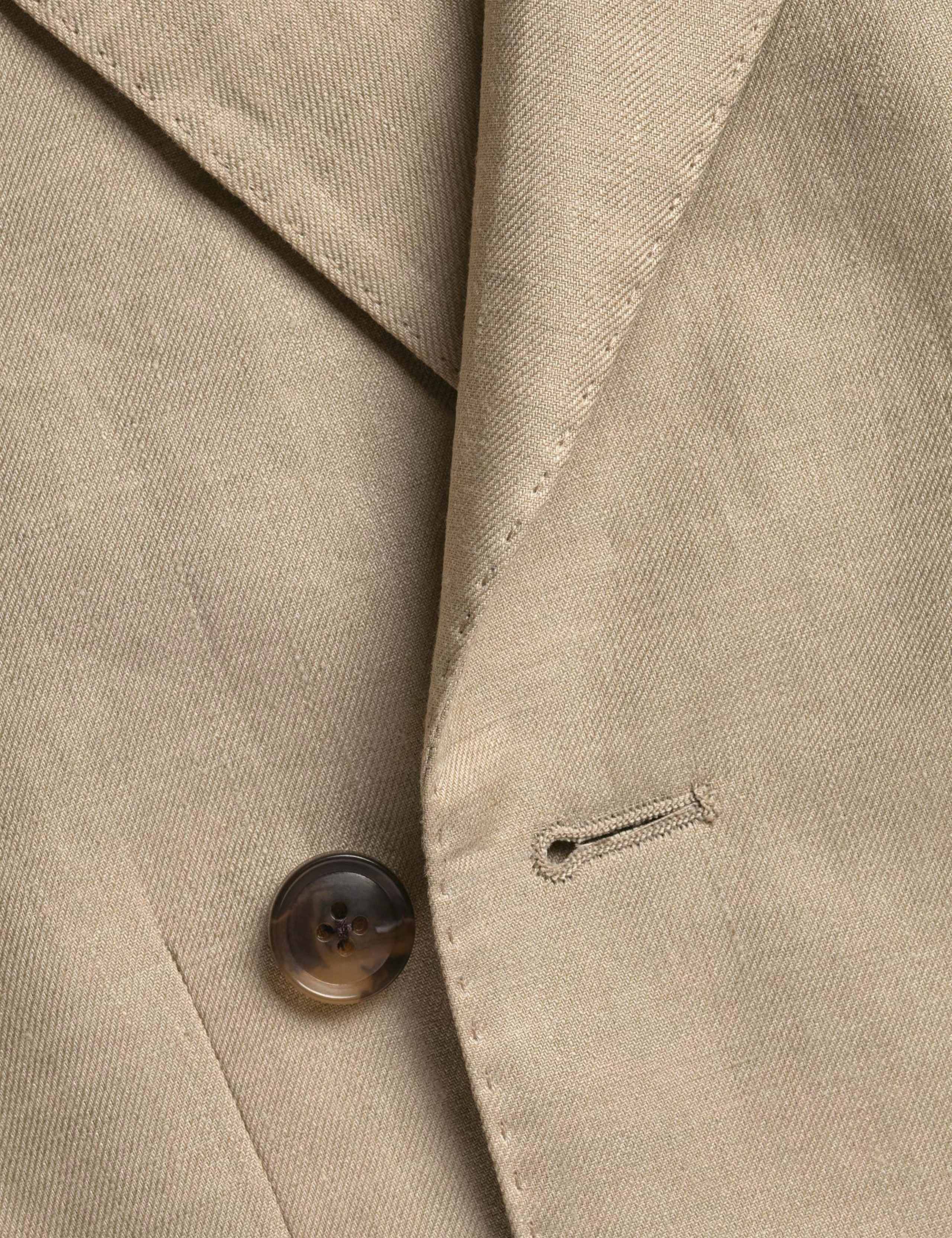 Slim Fit Pure Linen Double Breasted Suit Jacket 4 of 5