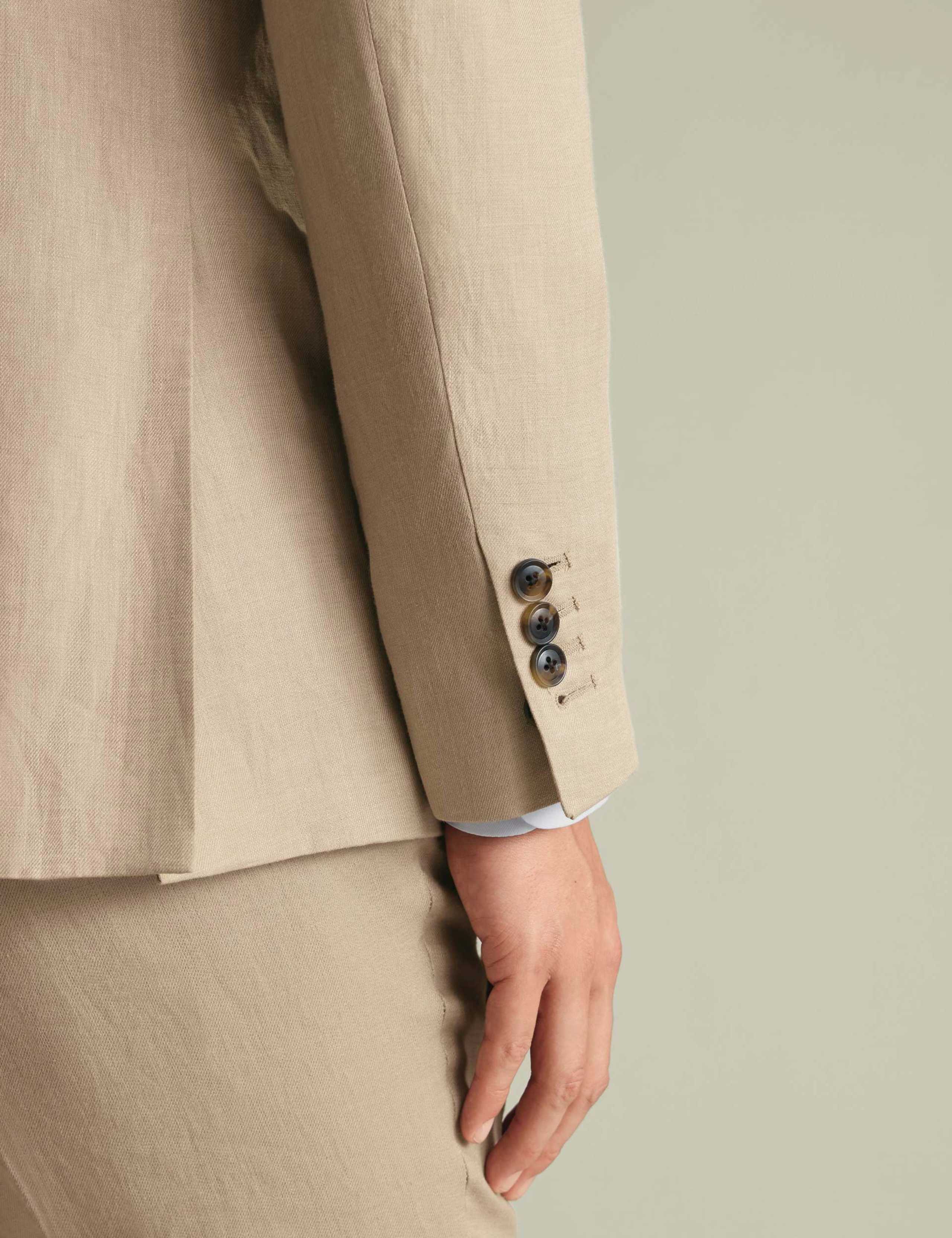 Slim Fit Pure Linen Double Breasted Suit Jacket 5 of 5