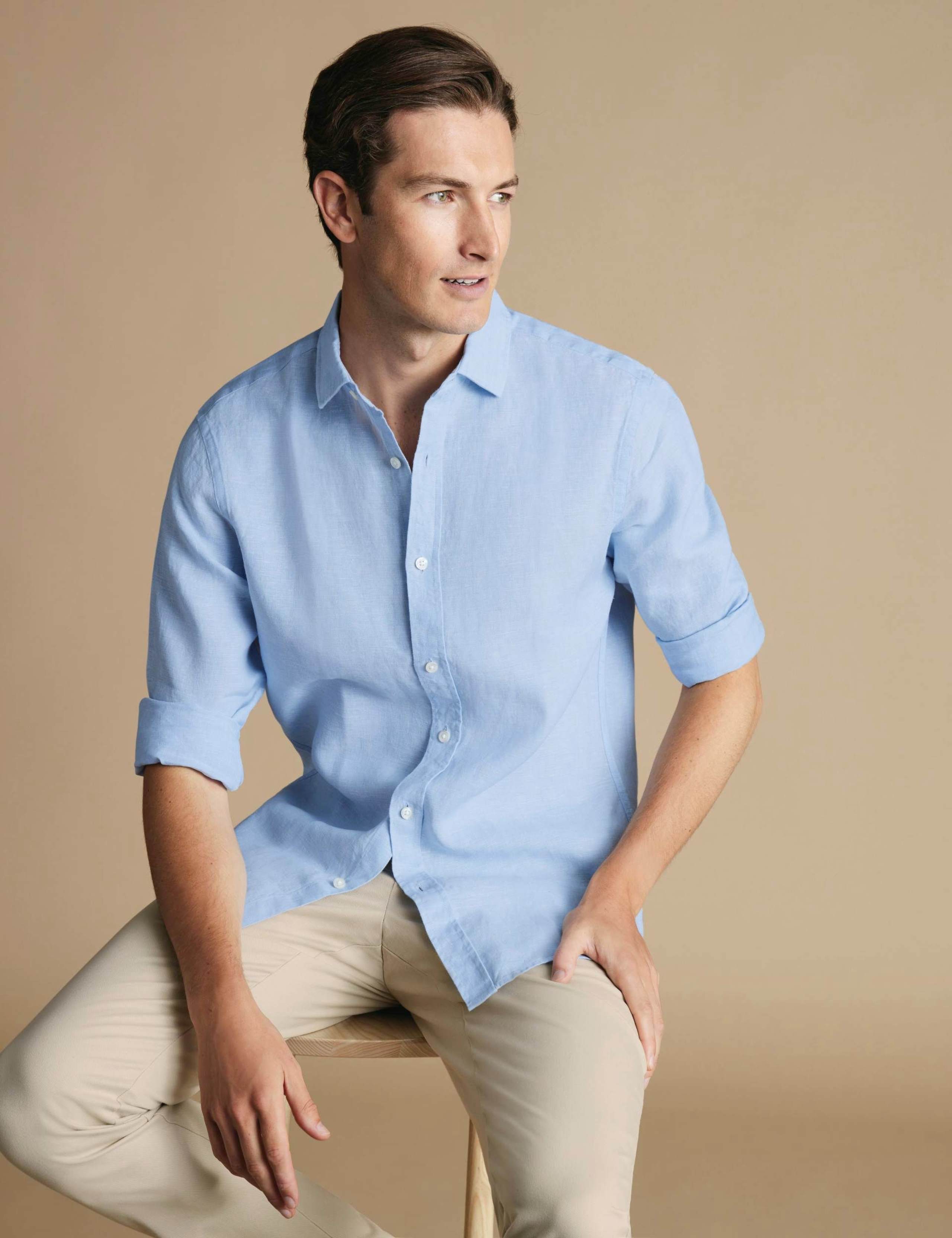 Slim Fit Pure Linen Shirt 1 of 7