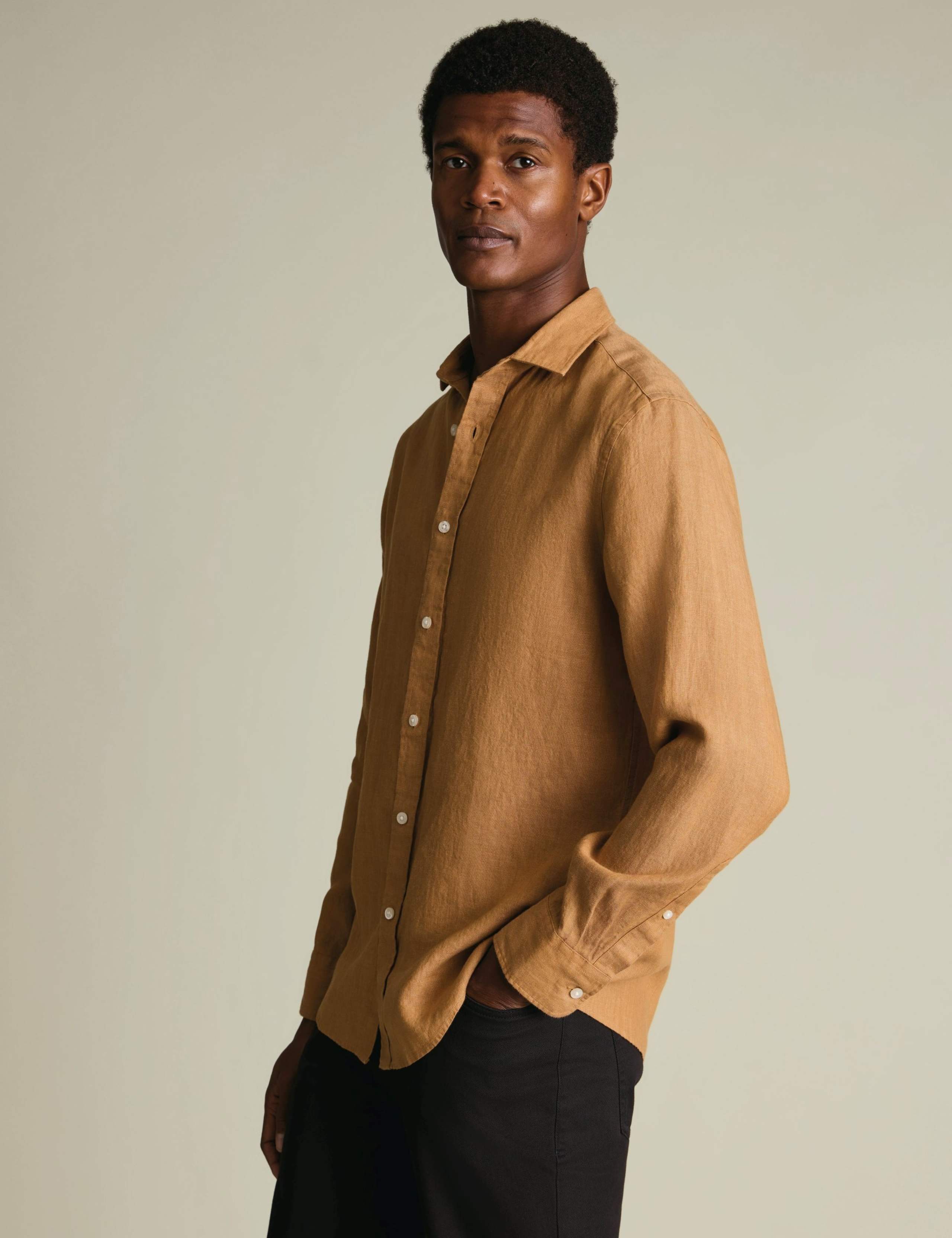 Slim Fit Pure Linen Shirt 2 of 6