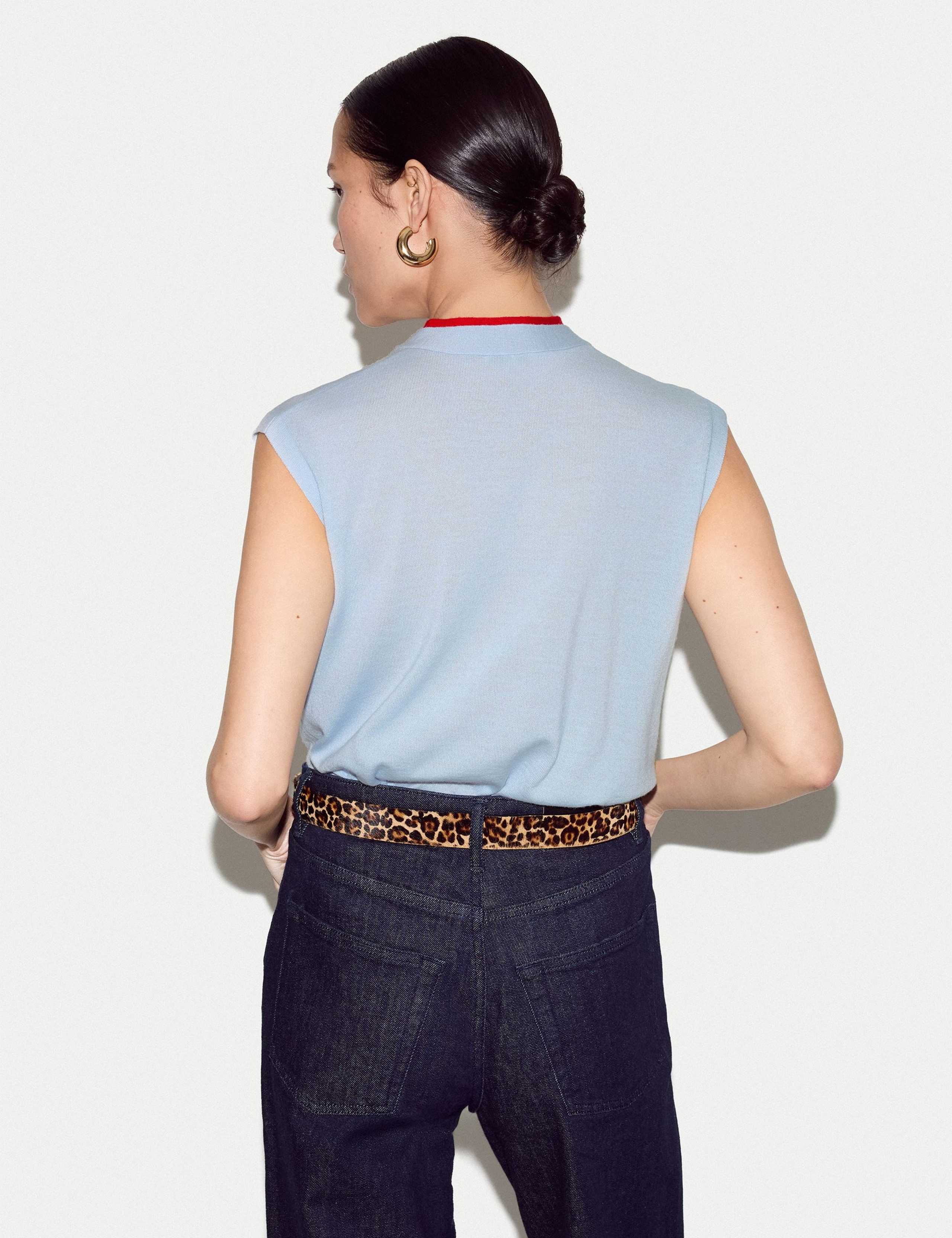 Pure Wool V-Neck Double Layer Vest Top 4 of 5