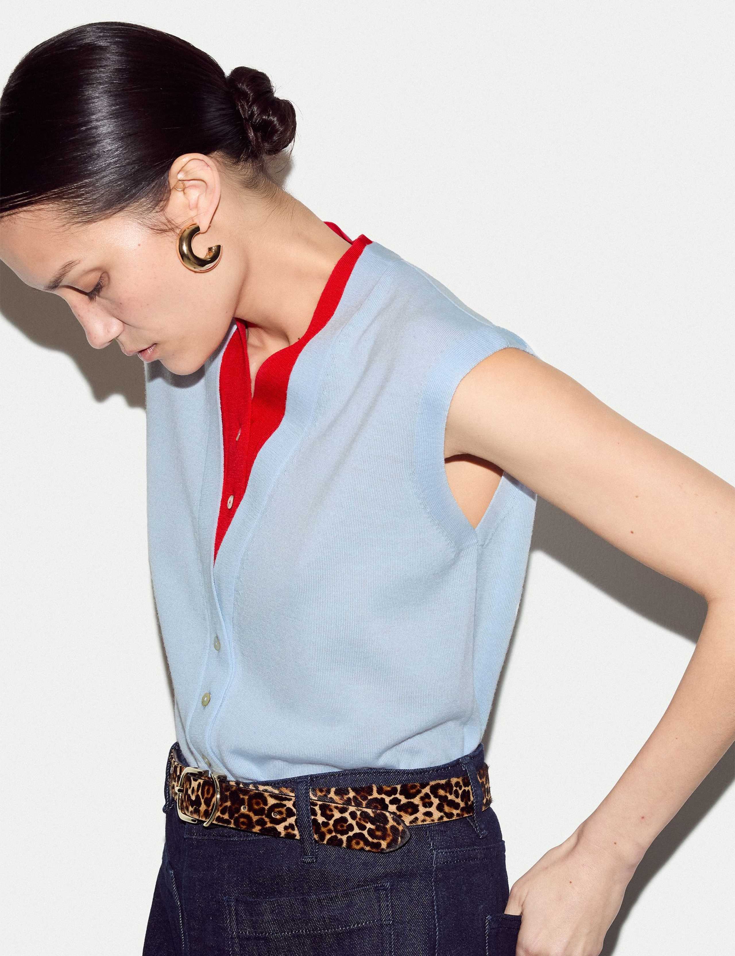 Pure Wool V-Neck Double Layer Vest Top 5 of 5