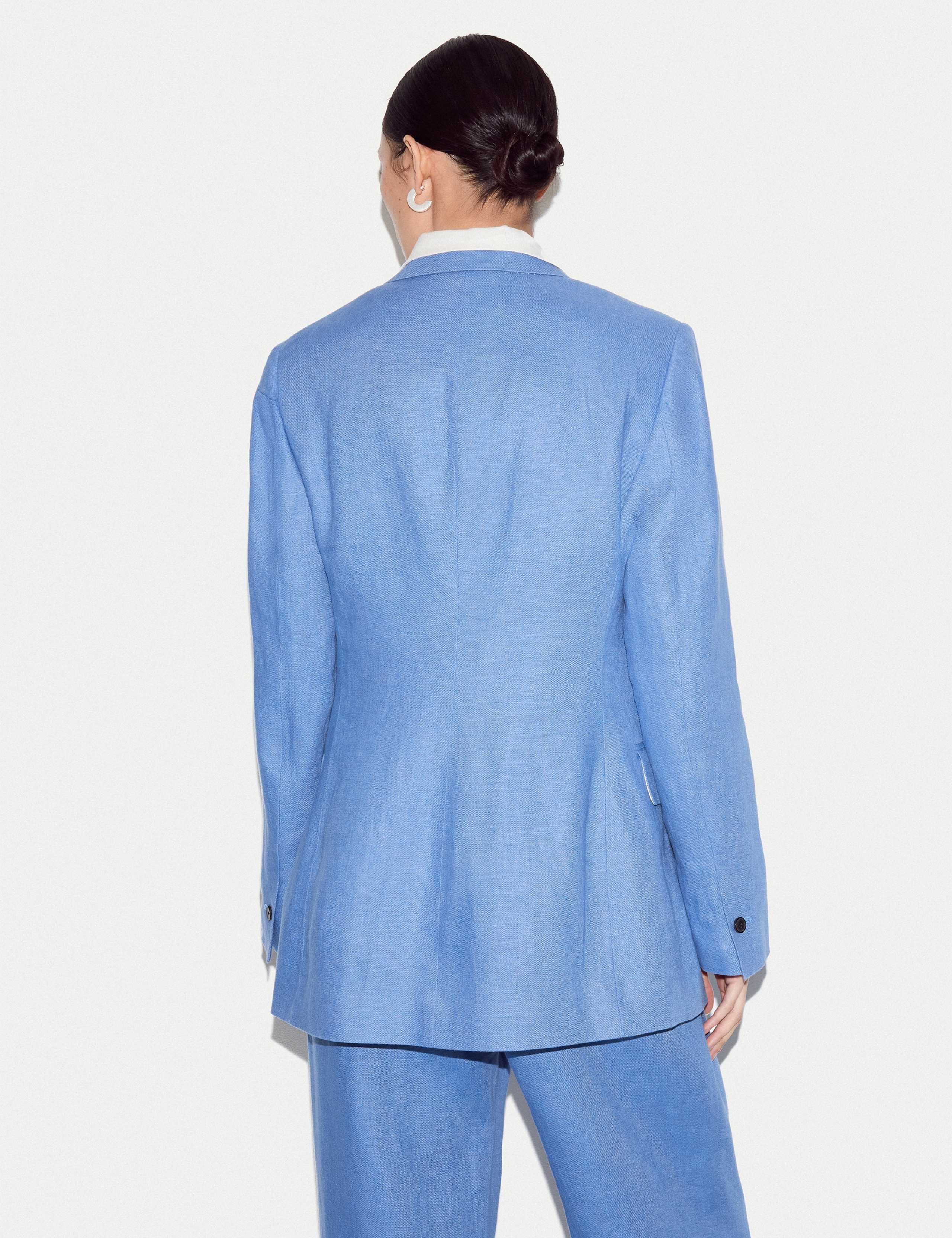 Pure Linen Textured Longline Blazer 6 of 8