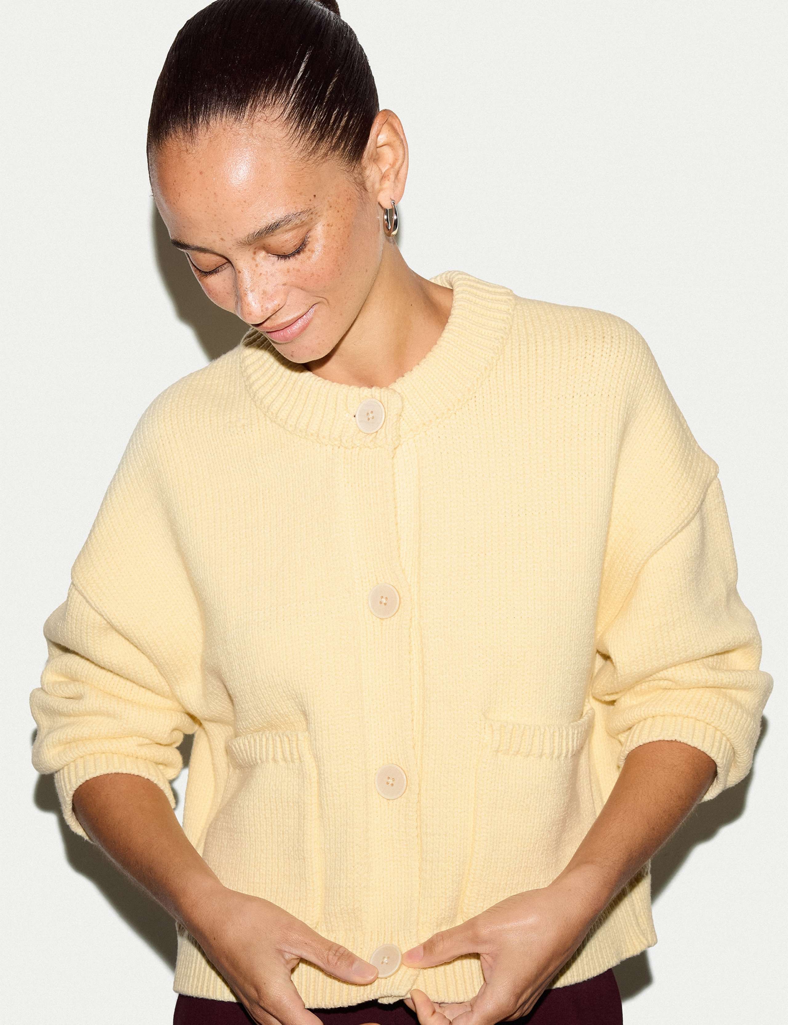 Cotton Rich Chunky Relaxed Cardigan 5 of 5