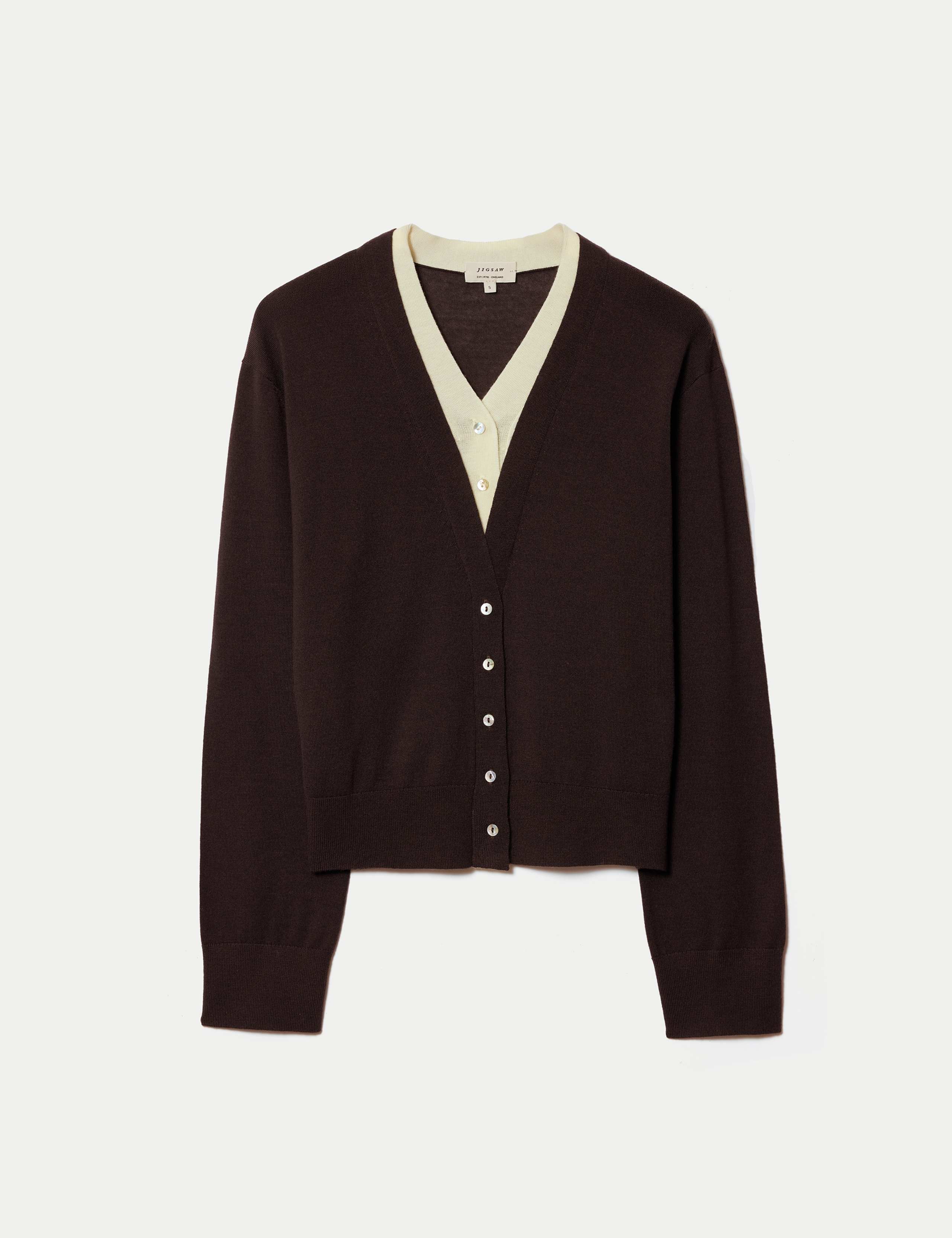 Pure Merino Wool Double Layer Cardigan 2 of 5