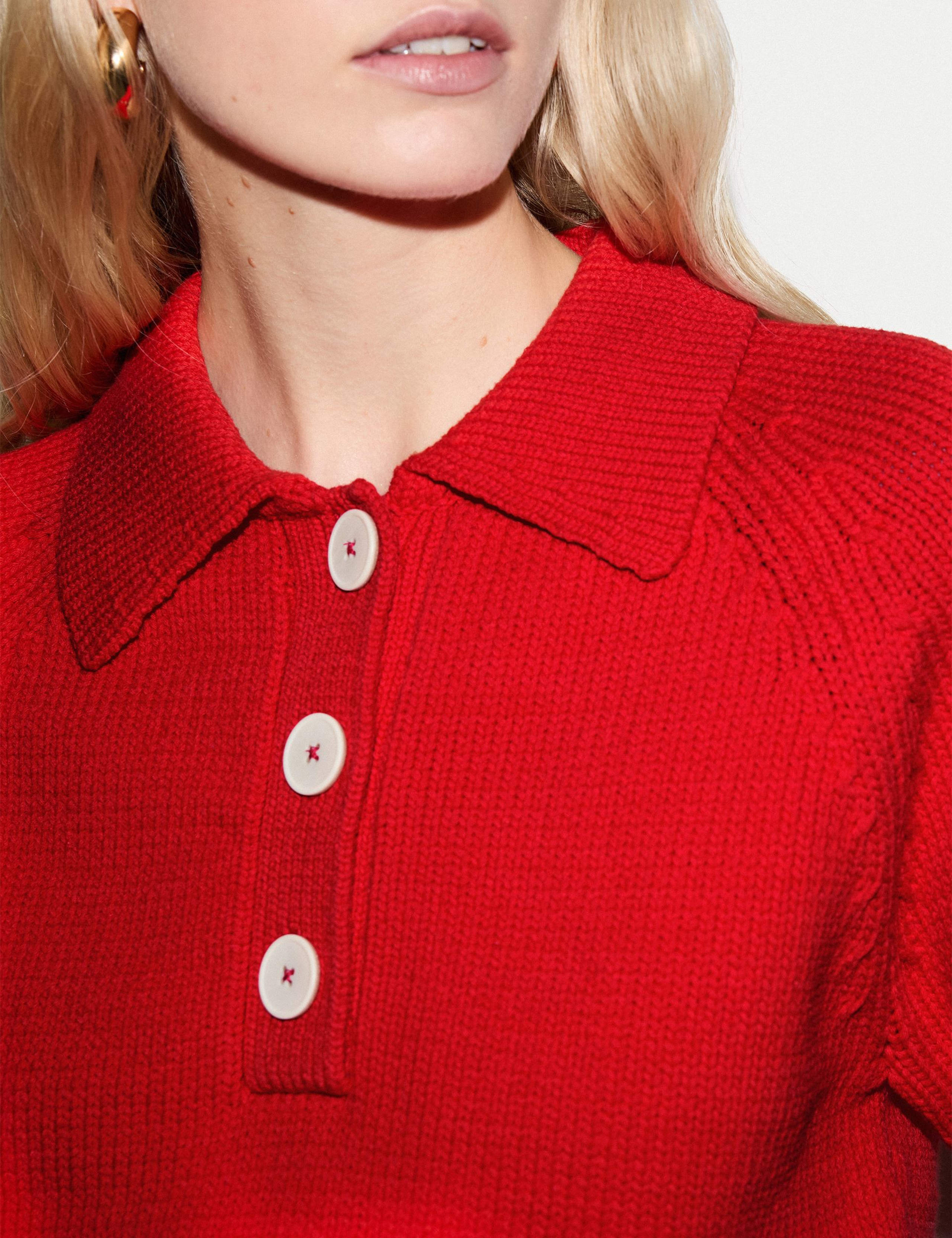 Cotton Rich Collared Knitted Top 6 of 6