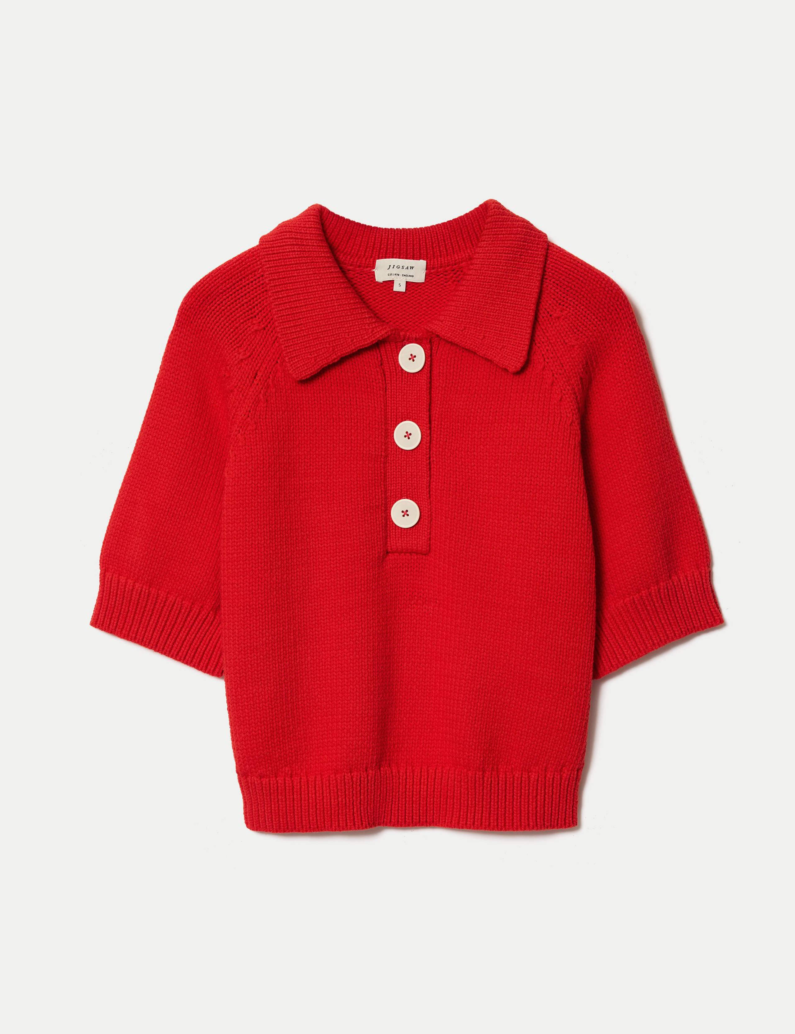 Cotton Rich Collared Knitted Top 2 of 6