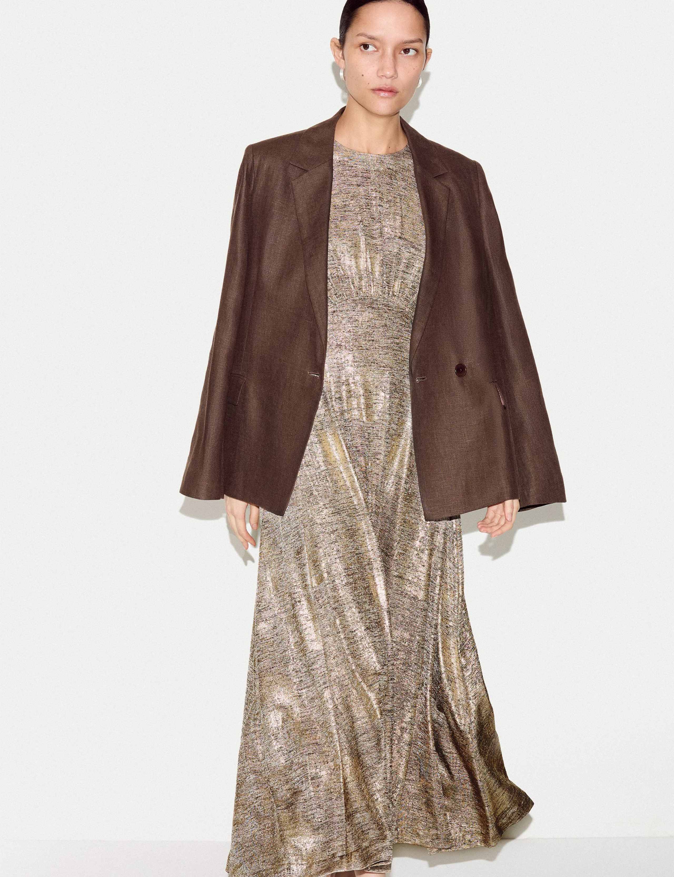 Sparkly Round Neck Midaxi Waisted Dress 3 of 6