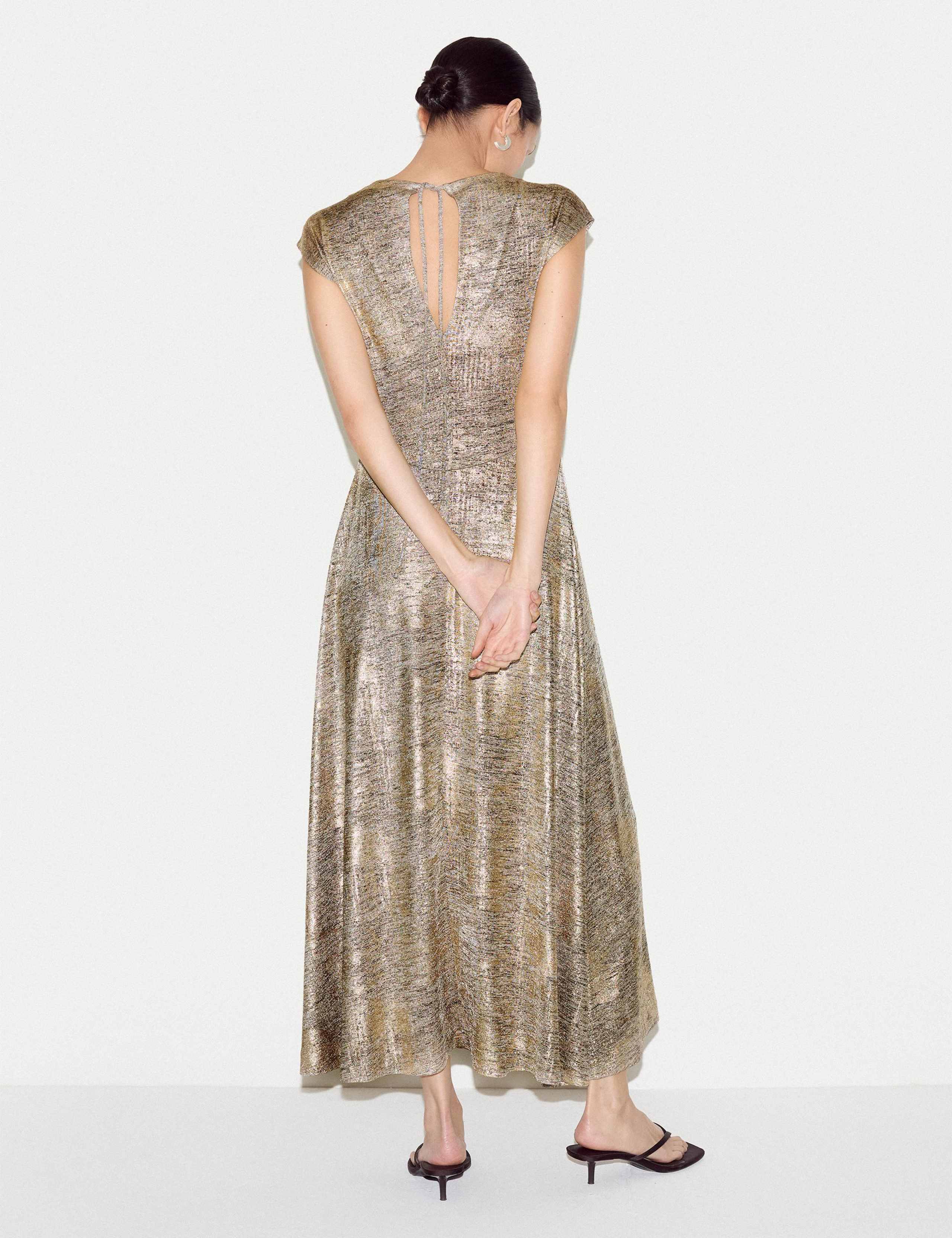 Sparkly Round Neck Midaxi Waisted Dress 6 of 6