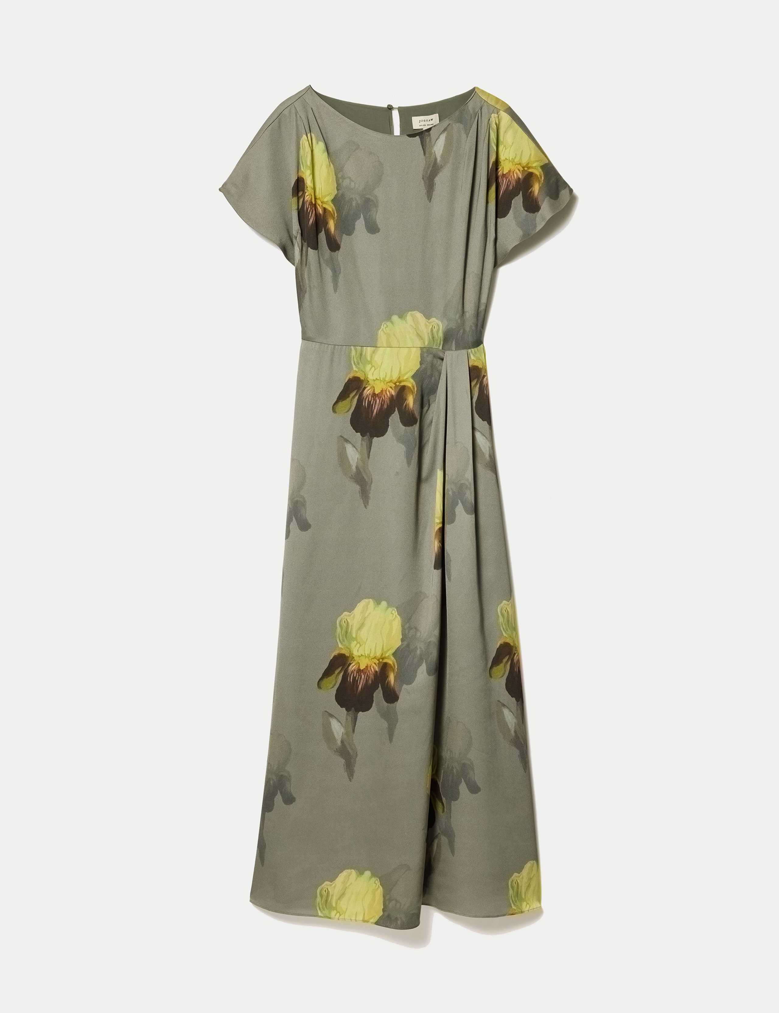 Floral Slash Neck Midaxi Waisted Dress 2 of 7