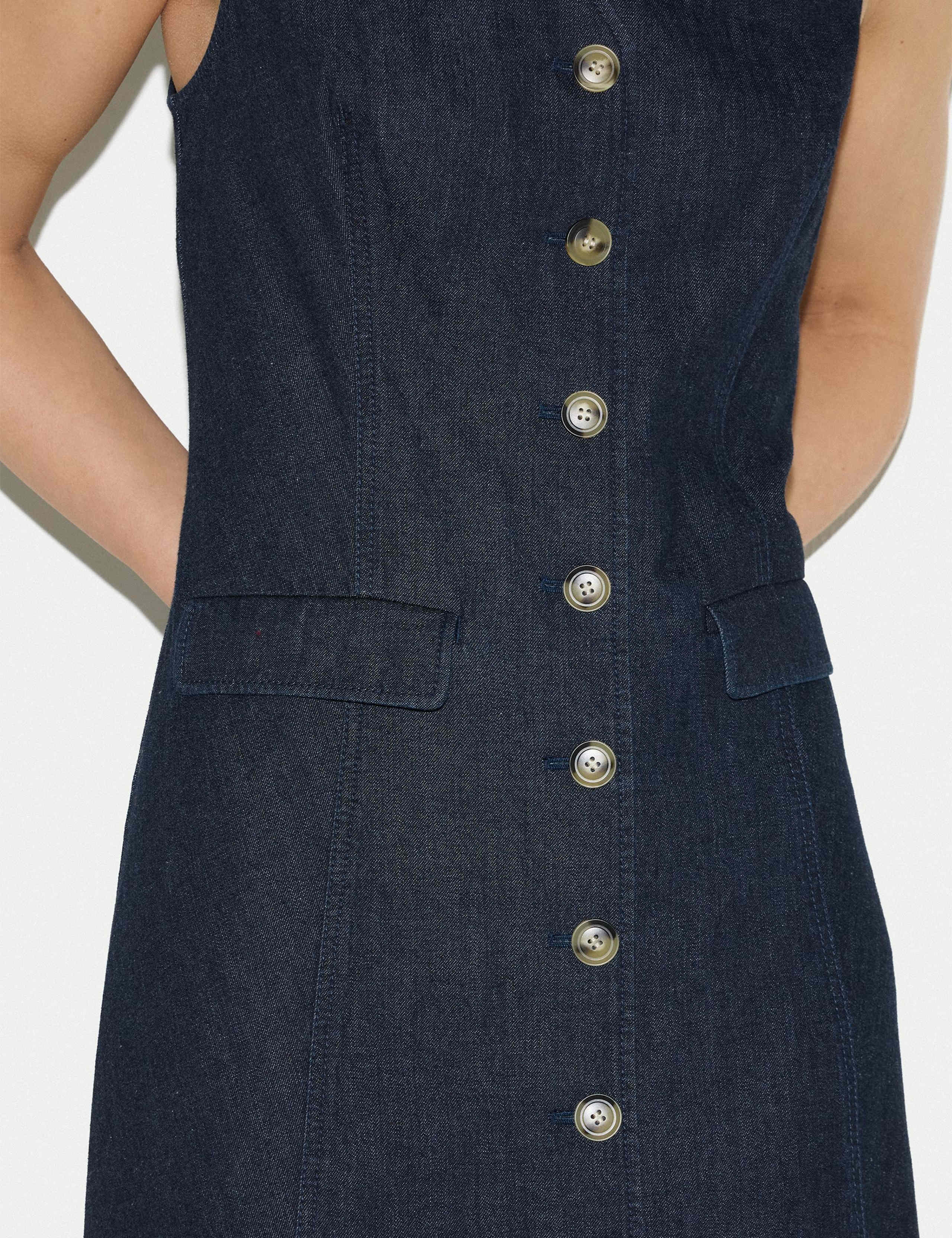 Pure Cotton V-Neck Midi Tea Dress 7 of 7