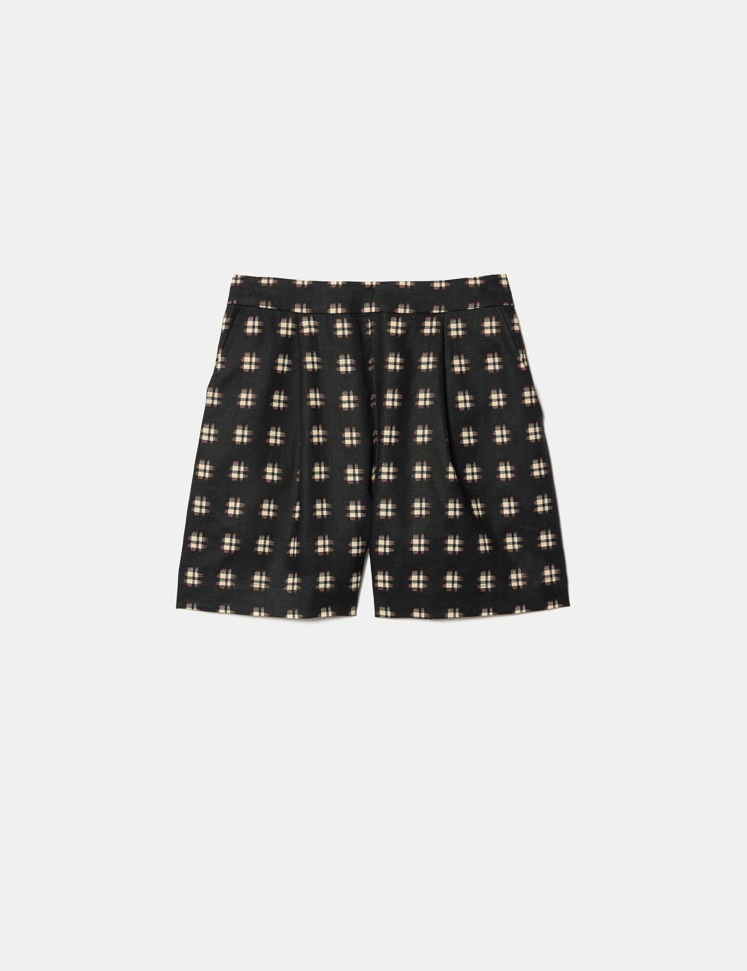 Pure Linen Checked High Waisted Shorts 2 of 7