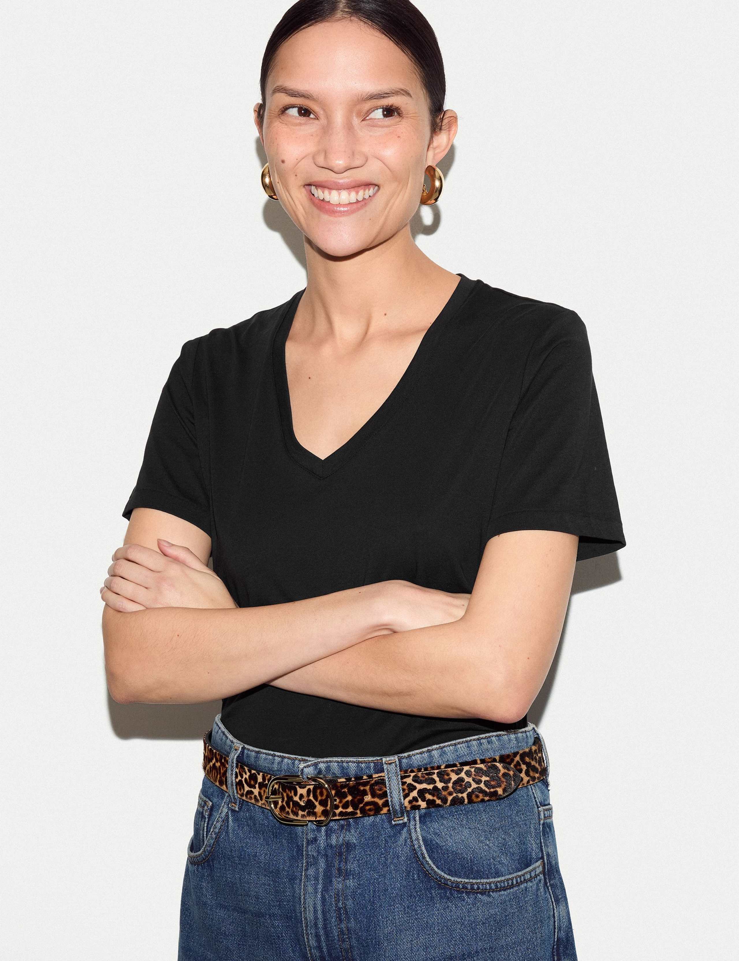 Pure Cotton V-Neck T-Shirt 3 of 5