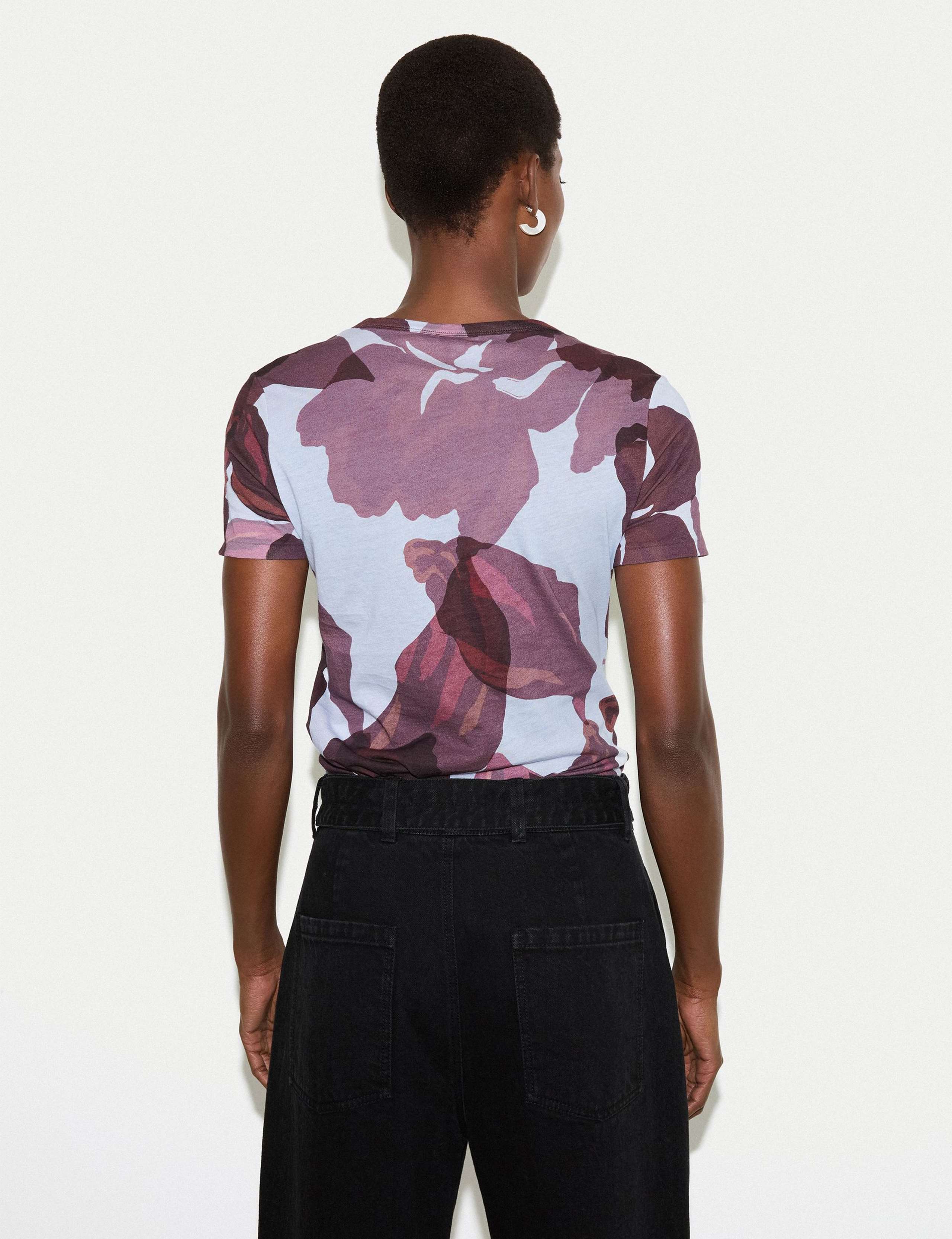 Pure Cotton Floral Crew Neck T-Shirt 4 of 5