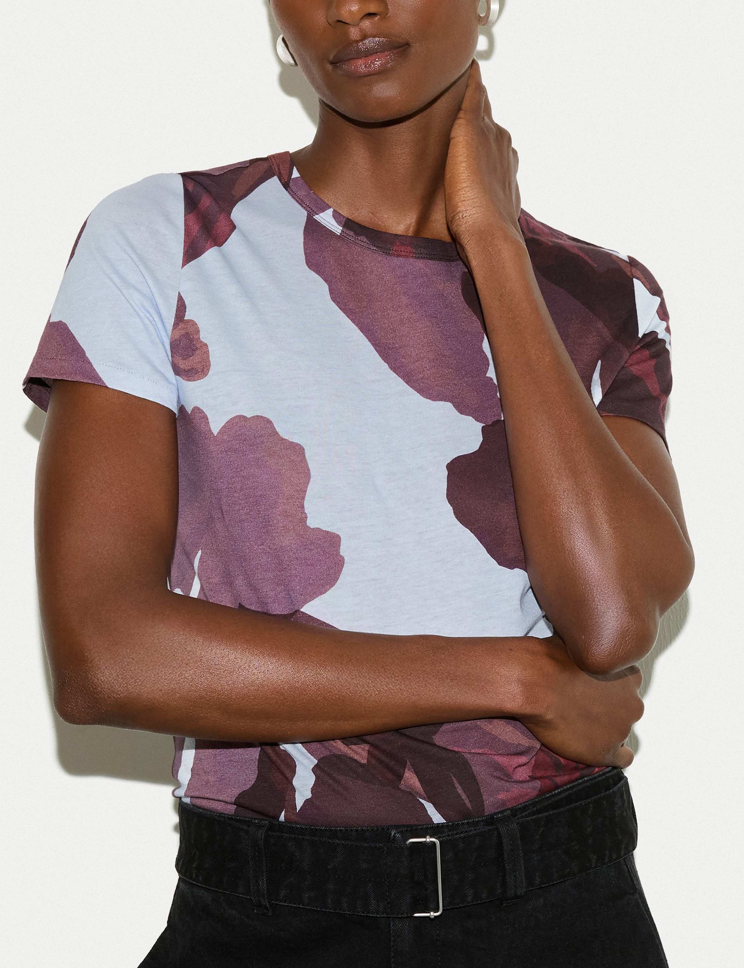 Pure Cotton Floral Crew Neck T-Shirt 5 of 5