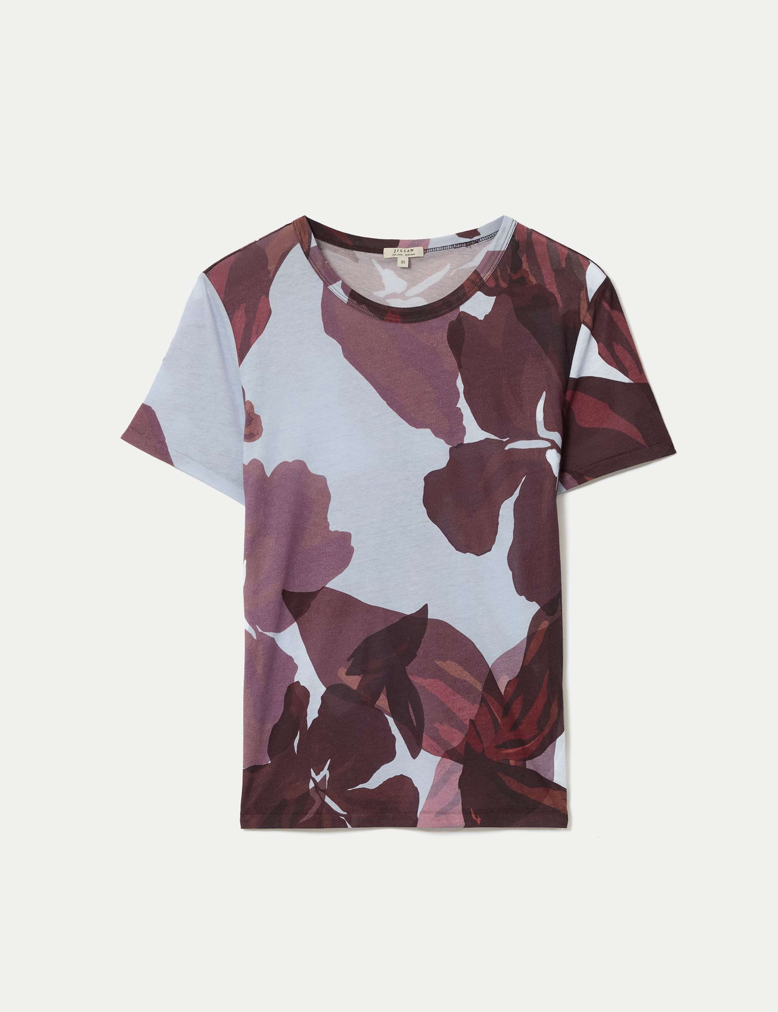 Pure Cotton Floral Crew Neck T-Shirt 2 of 5