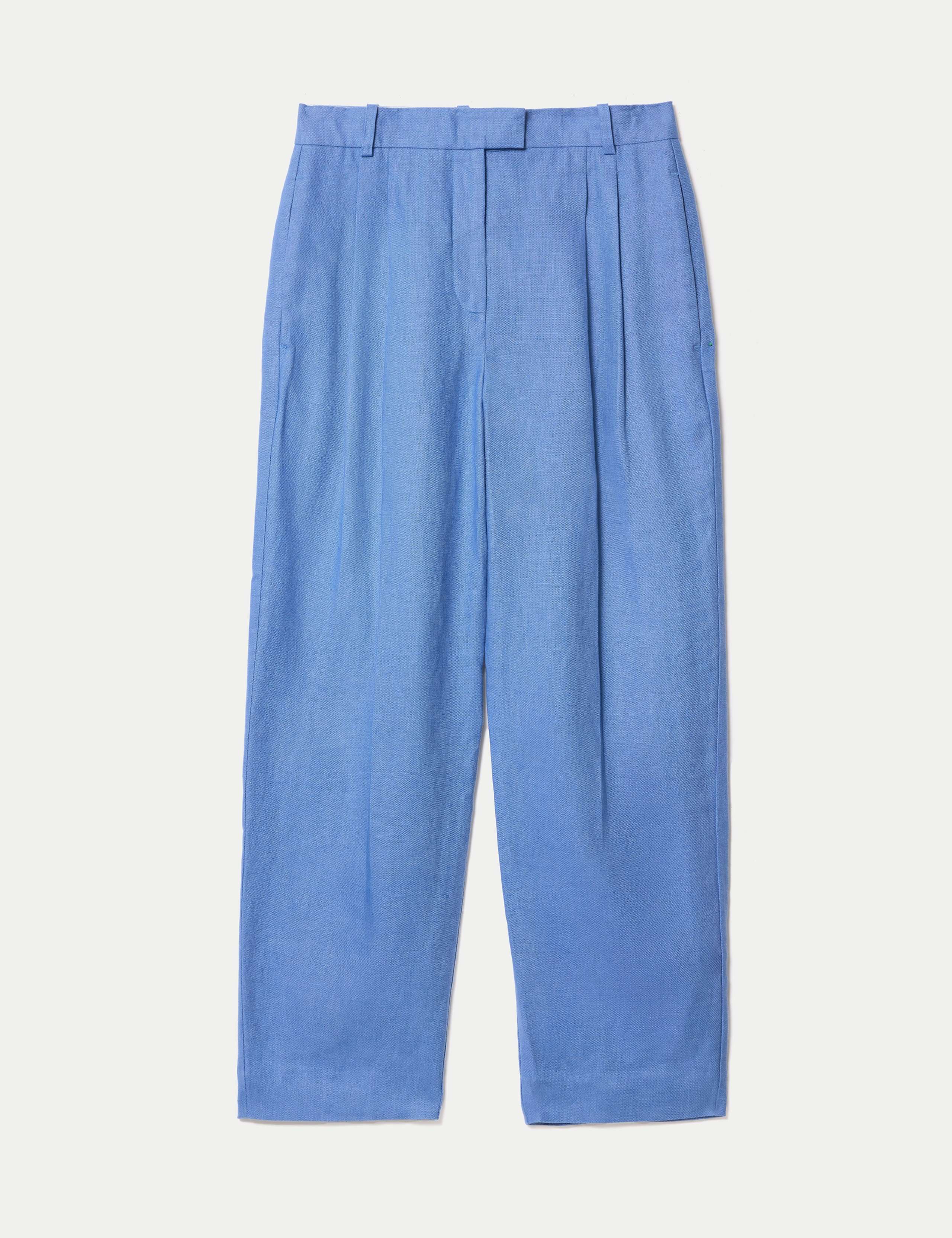 Pure Linen Tapered Ankle Grazer Trousers 2 of 5