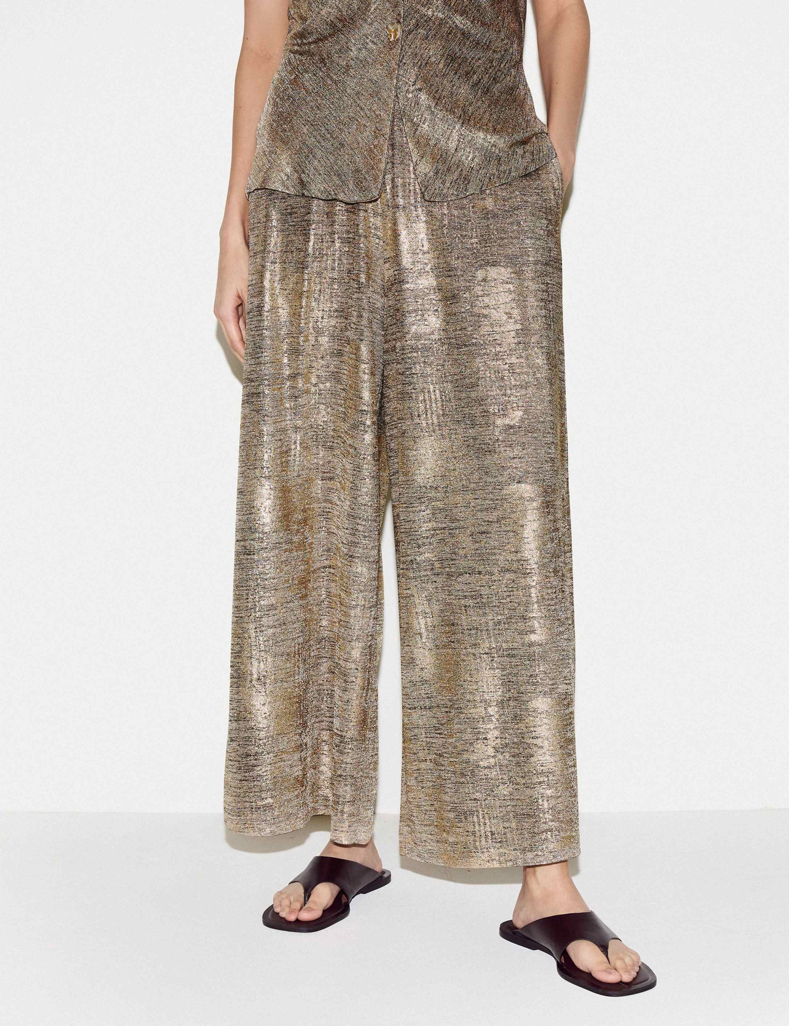 Jersey Sparkly Wide Leg Trousers 4 of 6