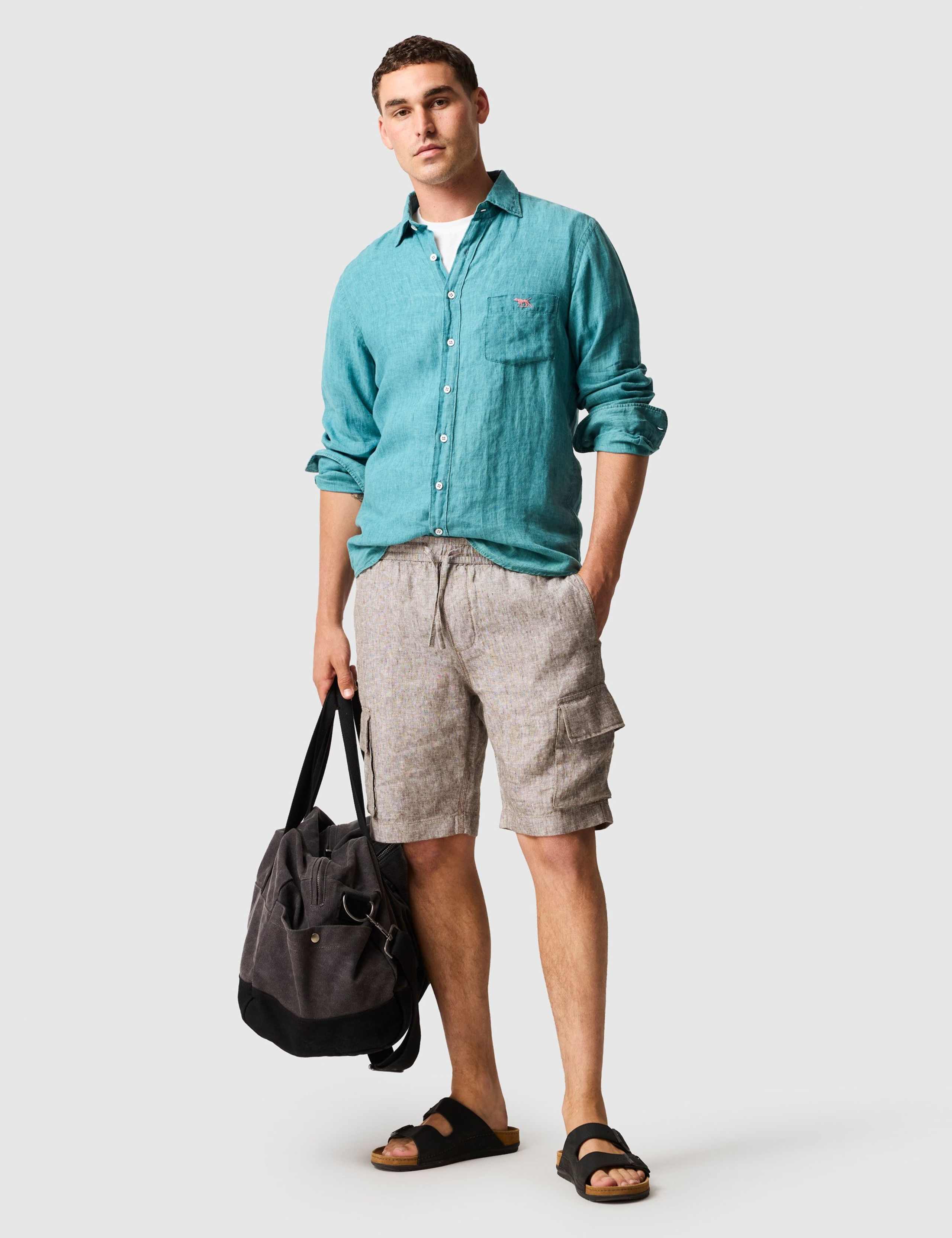 Pure Linen Cargo Shorts 2 of 6