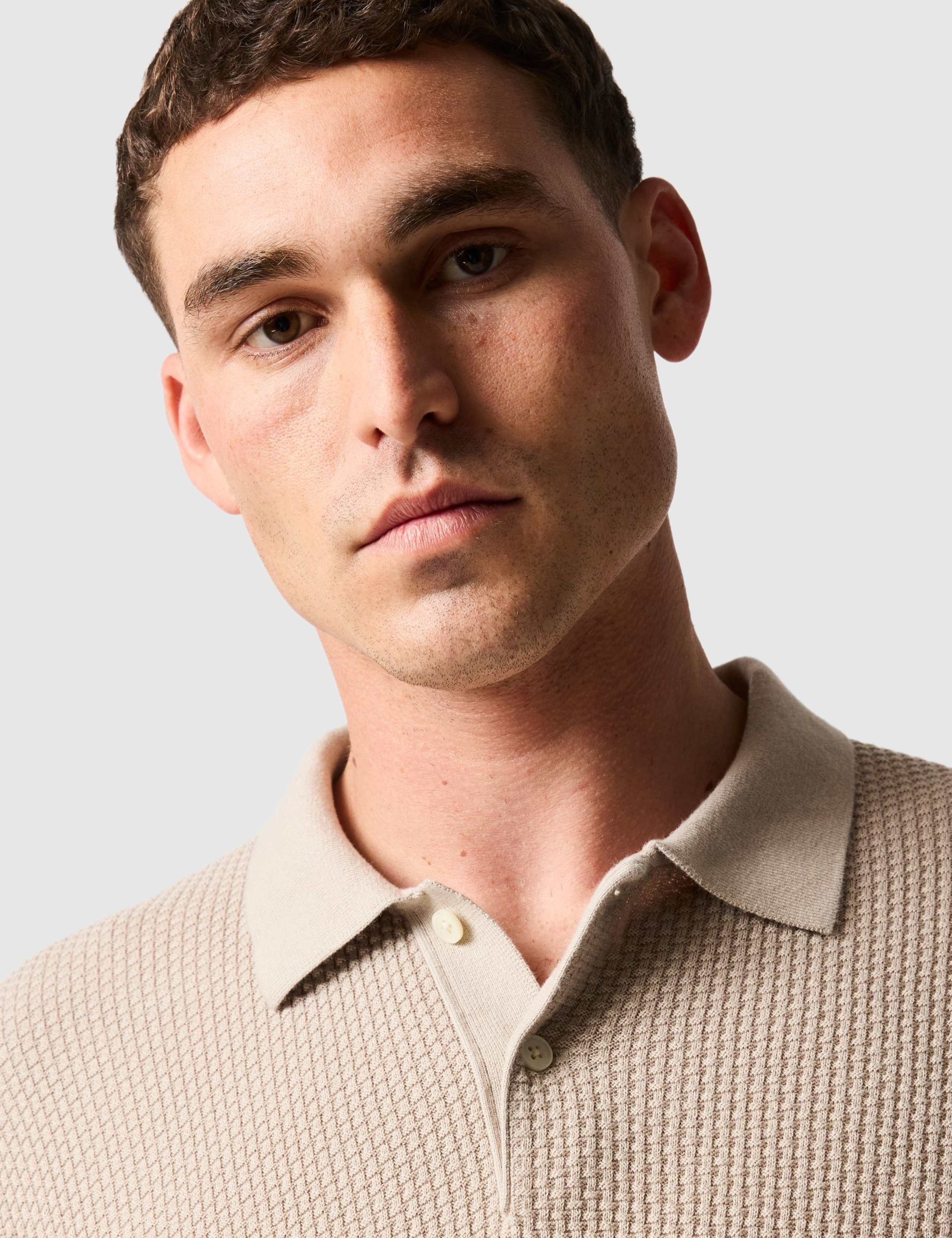 Amberley Pure Cotton Knitted Polo Shirt 3 of 6