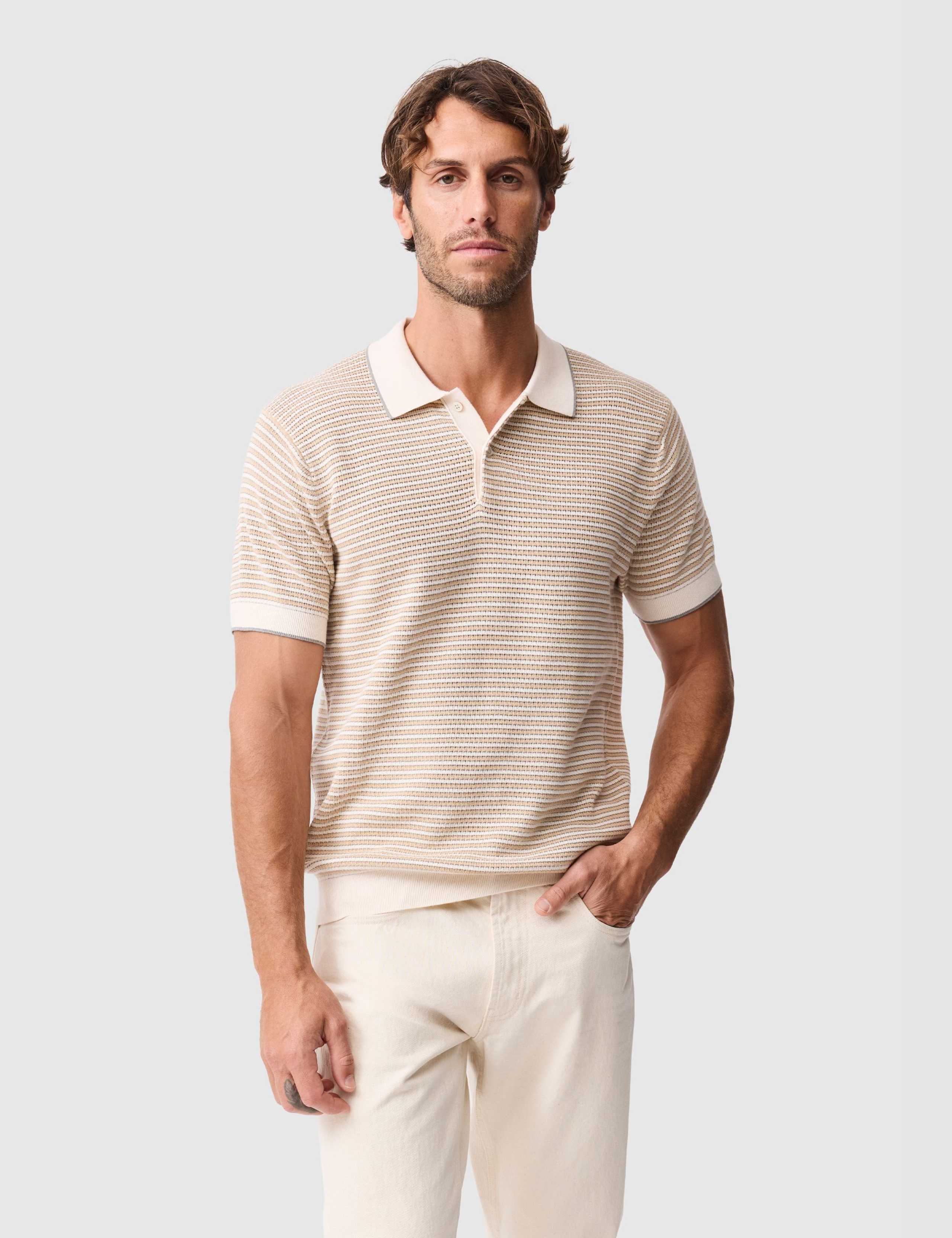 Oyster Island Pure Cotton Knitted Polo Shirt 1 of 6