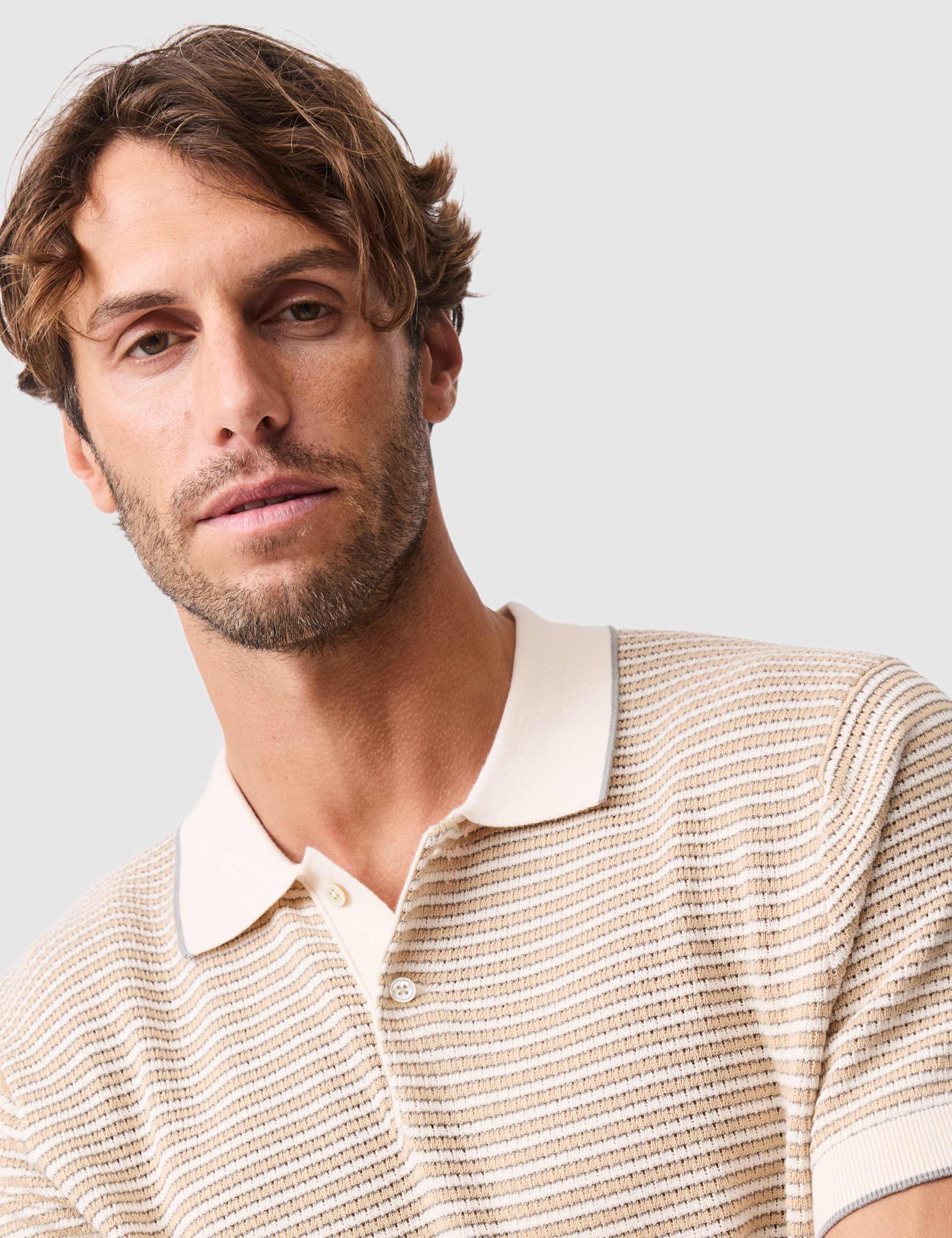 Oyster Island Pure Cotton Knitted Polo Shirt 3 of 6