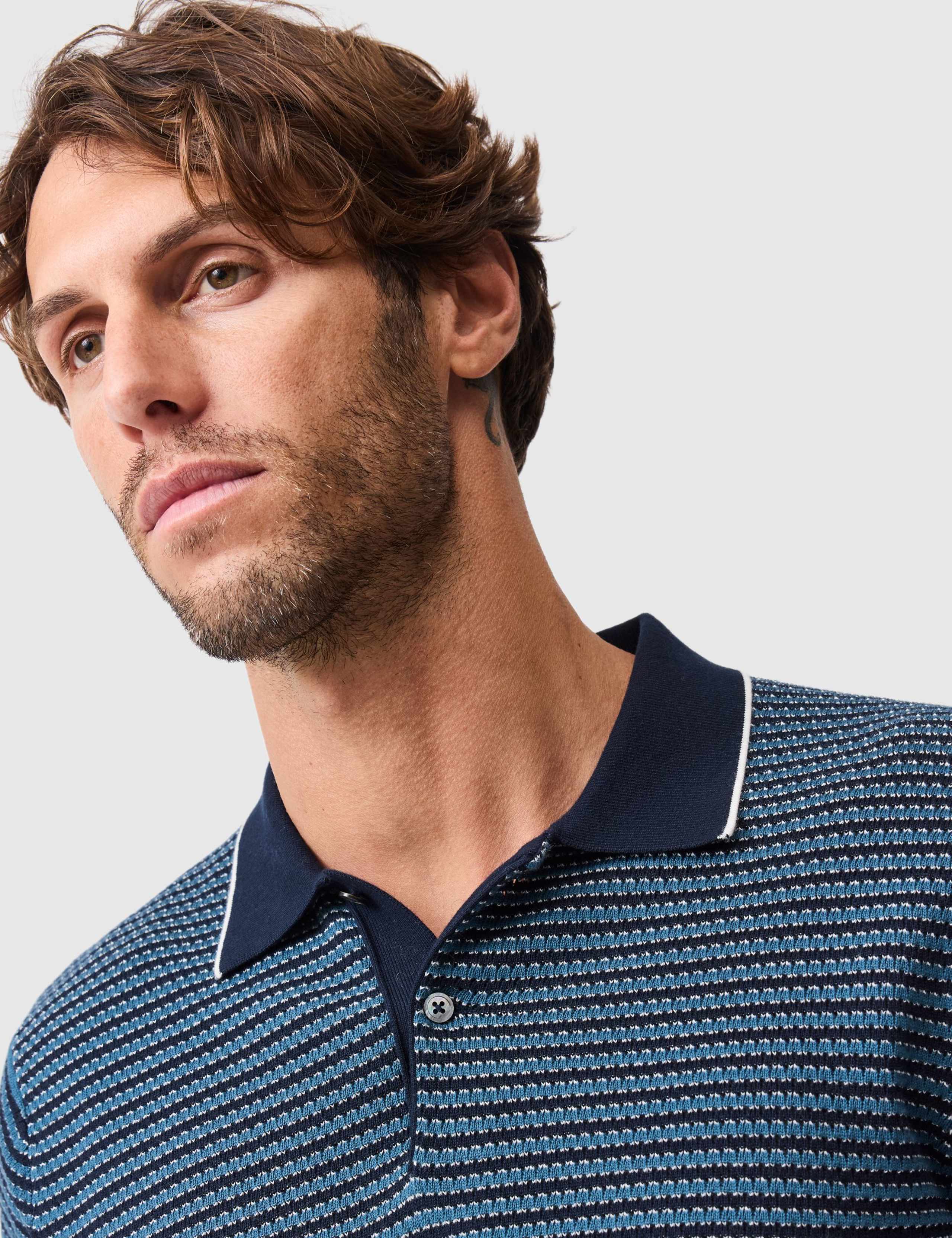 Oyster Island Pure Cotton Knitted Polo Shirt 3 of 6