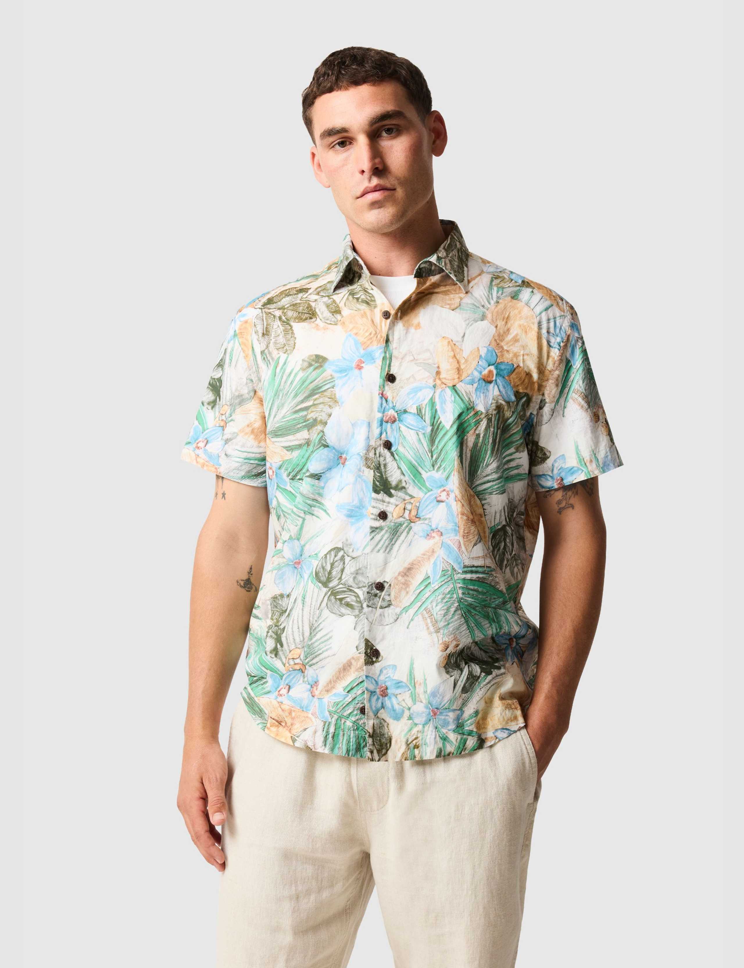 Otokia Relaxed Fit Pure Cotton Floral Shirt 1 of 6
